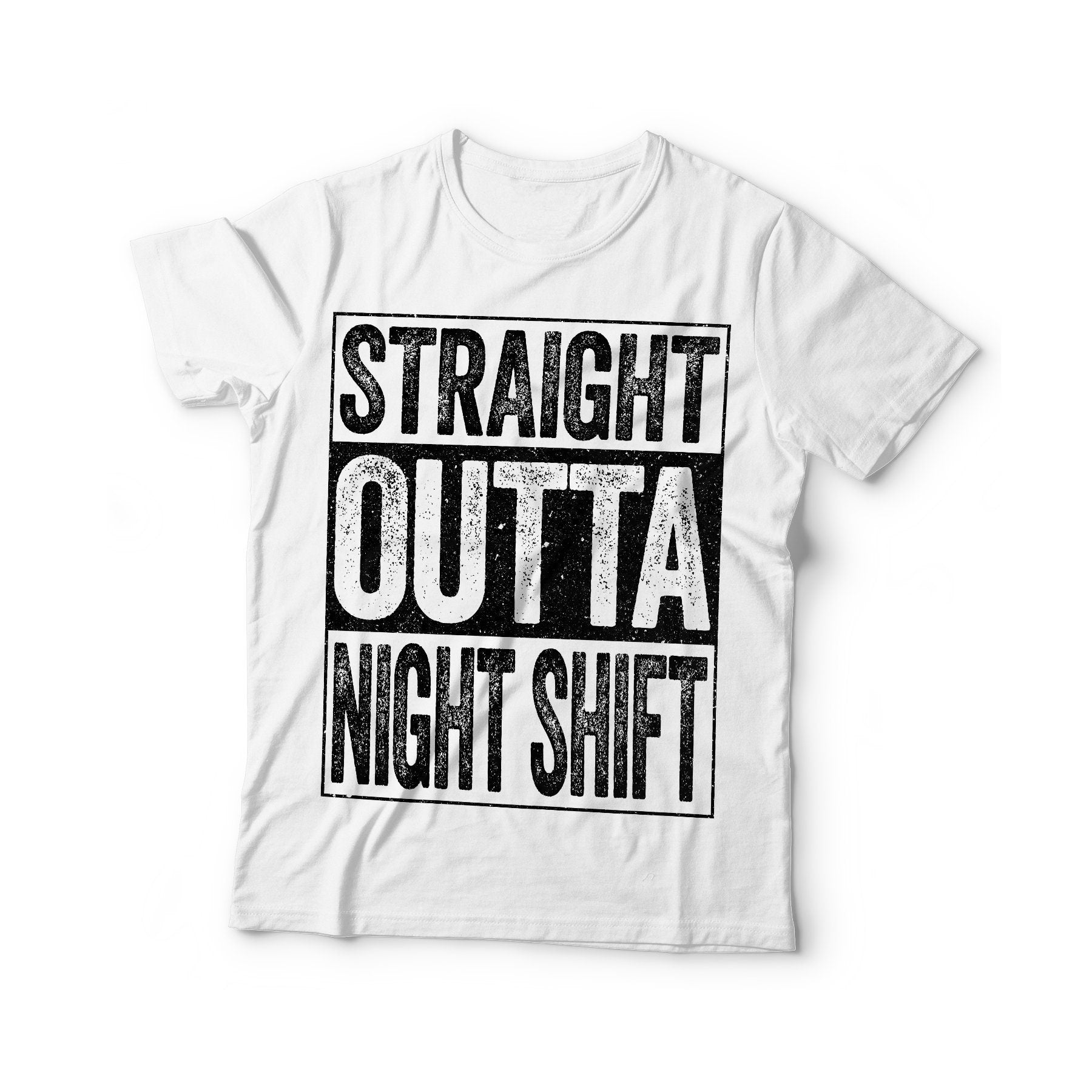 Straight Outta Night Shift T-Shirt - Unisex Funny Mens Nursing Student Shirt - Vintage Nurse Doctor Life TShirt for Christmas Day Birthday