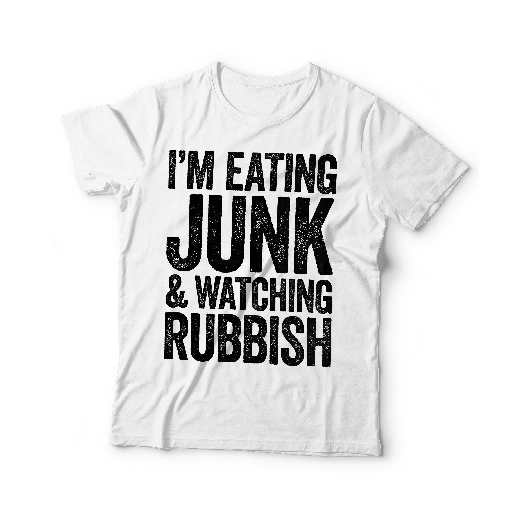 I'm Eating Junk And Watching Rubbish T-Shirt - Unisex Funny Merry Christmas Shirt - XMas Party Tee Holiday Gift for Christmas Day 2021