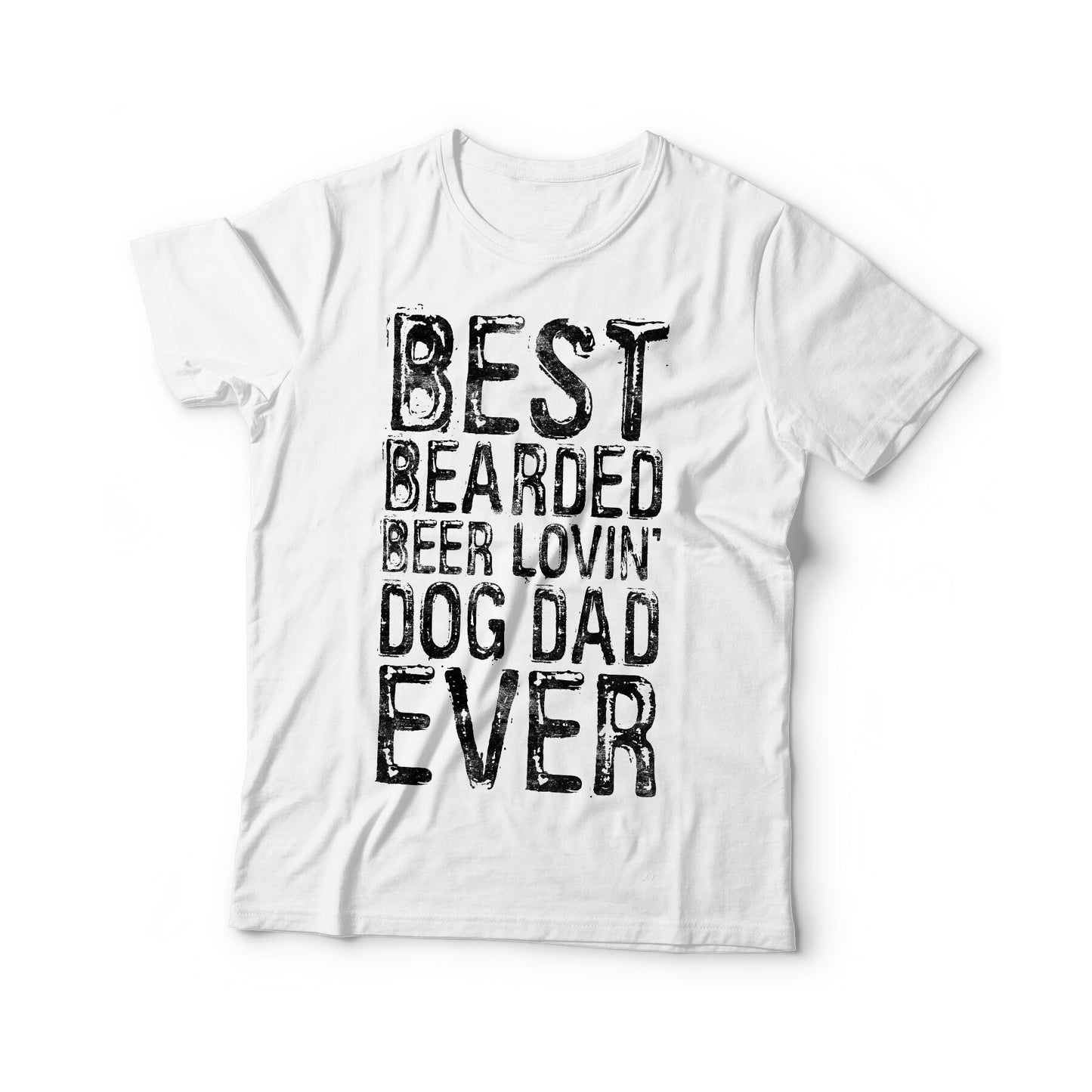 Best Bearded Beer Lovin' Dog Dad Ever T-Shirt - Unisex Funny Mens Bearded Papa Dad Shirt - Vintage Grandpa TShirt for Father's Day Christmas