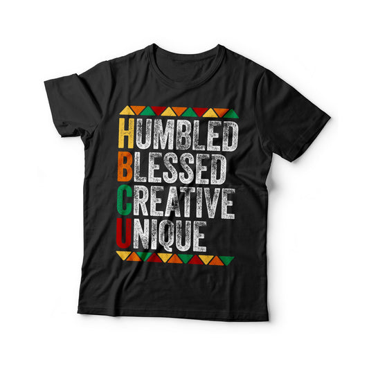 HBCU Humbled Blessed Creative Unique T-Shirt - Mens Funny Black Culture Proud Shirt - Vintage HBCU Grad TShirt for Black History Month