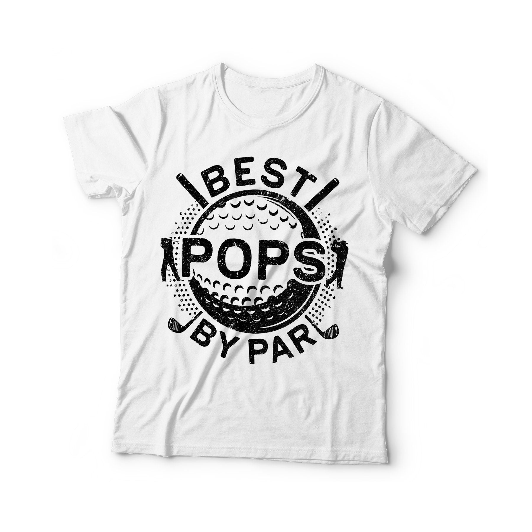 Best Pops By Par T-Shirt - Unisex Funny Mens Golfer Dad Daddy Shirt - Vintage Golf Papa TShirt Golfing Gift for Father's Day