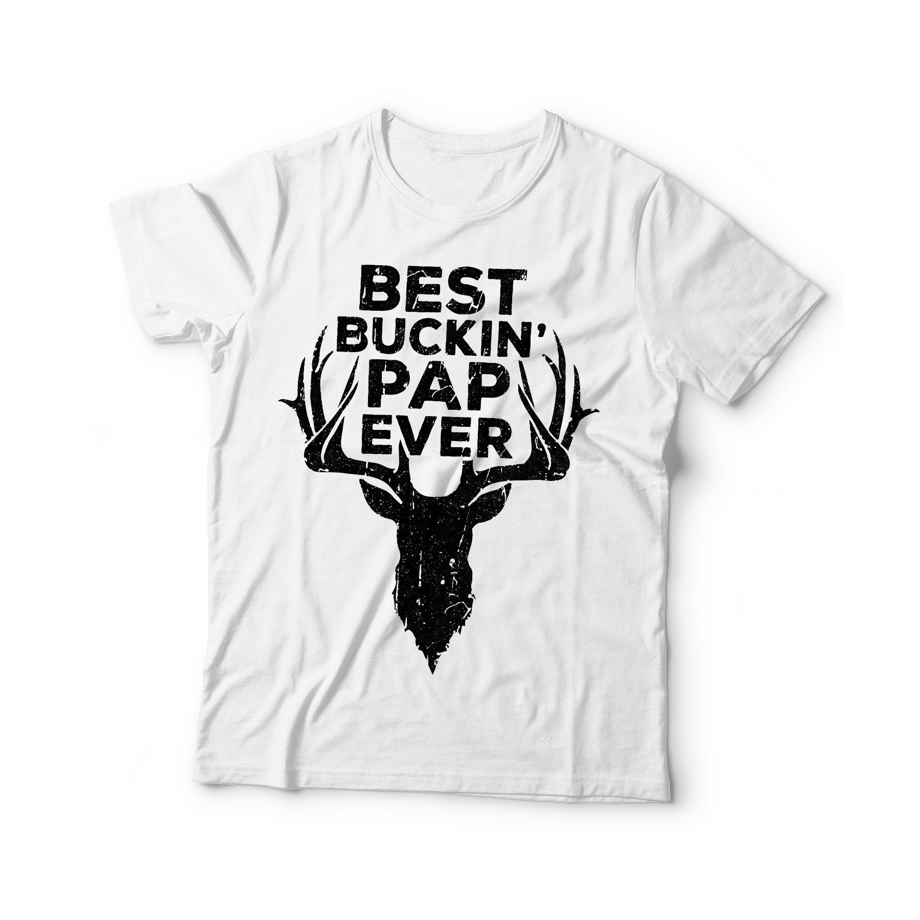 Best Buckin' Pap Ever T-Shirt - Unisex Funny Mens Papa Grandpa Hunting Gift Shirt - Vintage Deer Hunter Dad TShirt for Father's Day