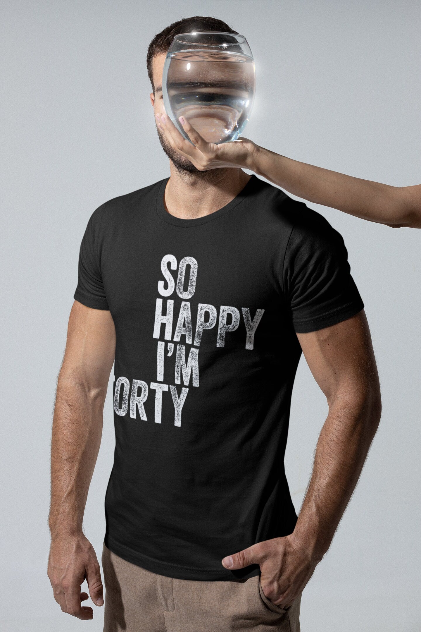 So Happy I'm Forty T-Shirt - Unisex Funny 40 AF Mens 40th Birthday Shirt - Born in 1983 Gift Vintage TShirt for Father's Day BDay Christmas