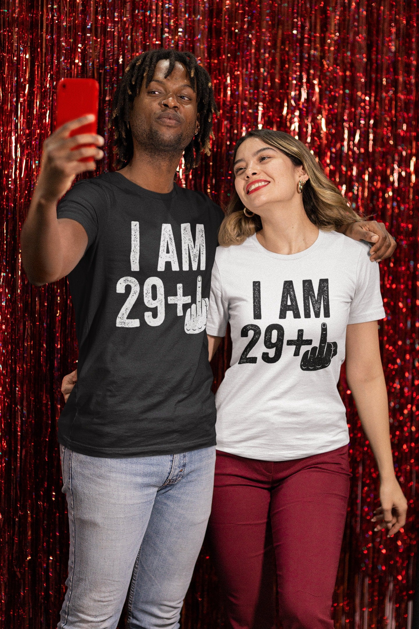 I Am 29 Plus Middle Finger T-Shirt - Unisex Funny 30 AF Mens 30th Birthday Shirt - Joke Born in 1995 Gift Vintage TShirt for BDay Party