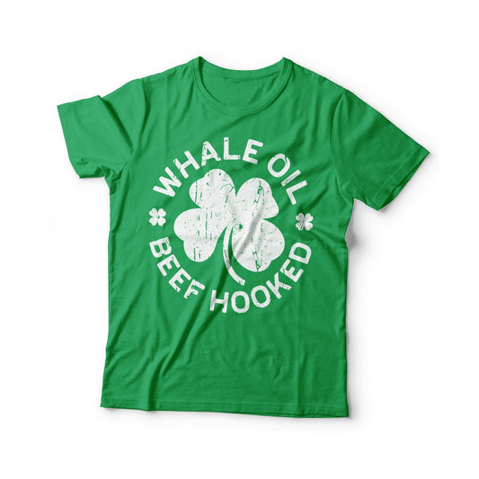 Whale Oil Beef Hooked T-Shirt - Unisex Funny Drinking Squad Shirt - Matching Vintage Shenanigator TShirt Gift for St Patrick's Day 2025