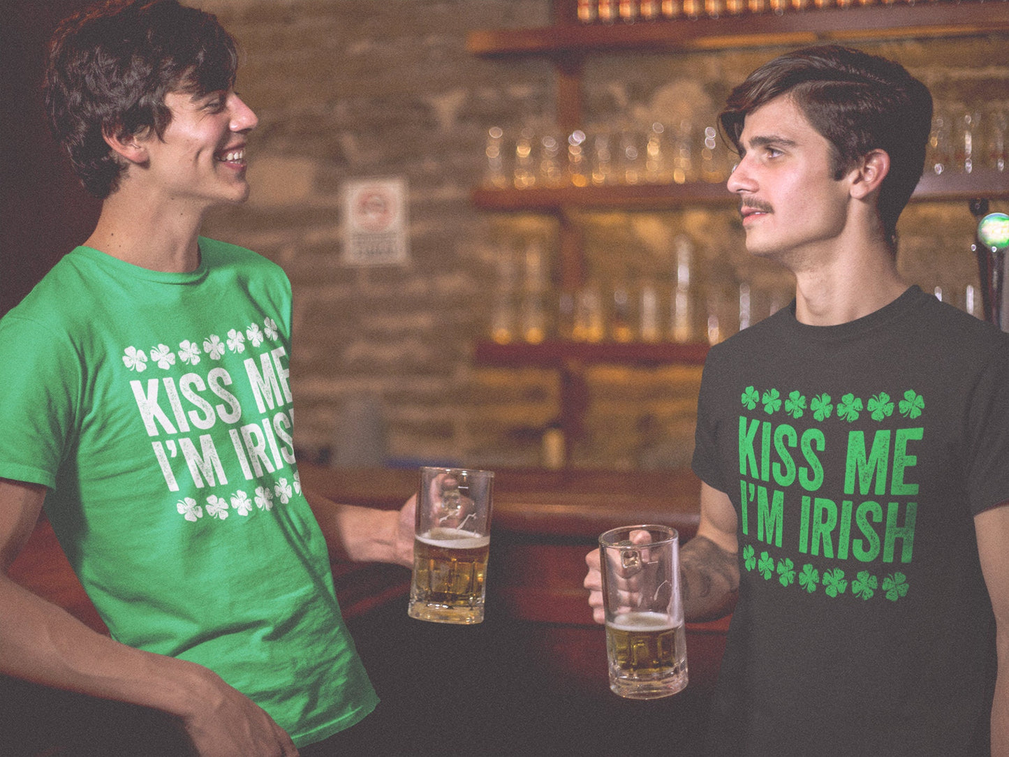 Kiss Me I'm Irish T-Shirt - Unisex Funny Drinking Squad Shirt - Matching Vintage Shenanigator TShirt Gift for St Patrick's Day 2025