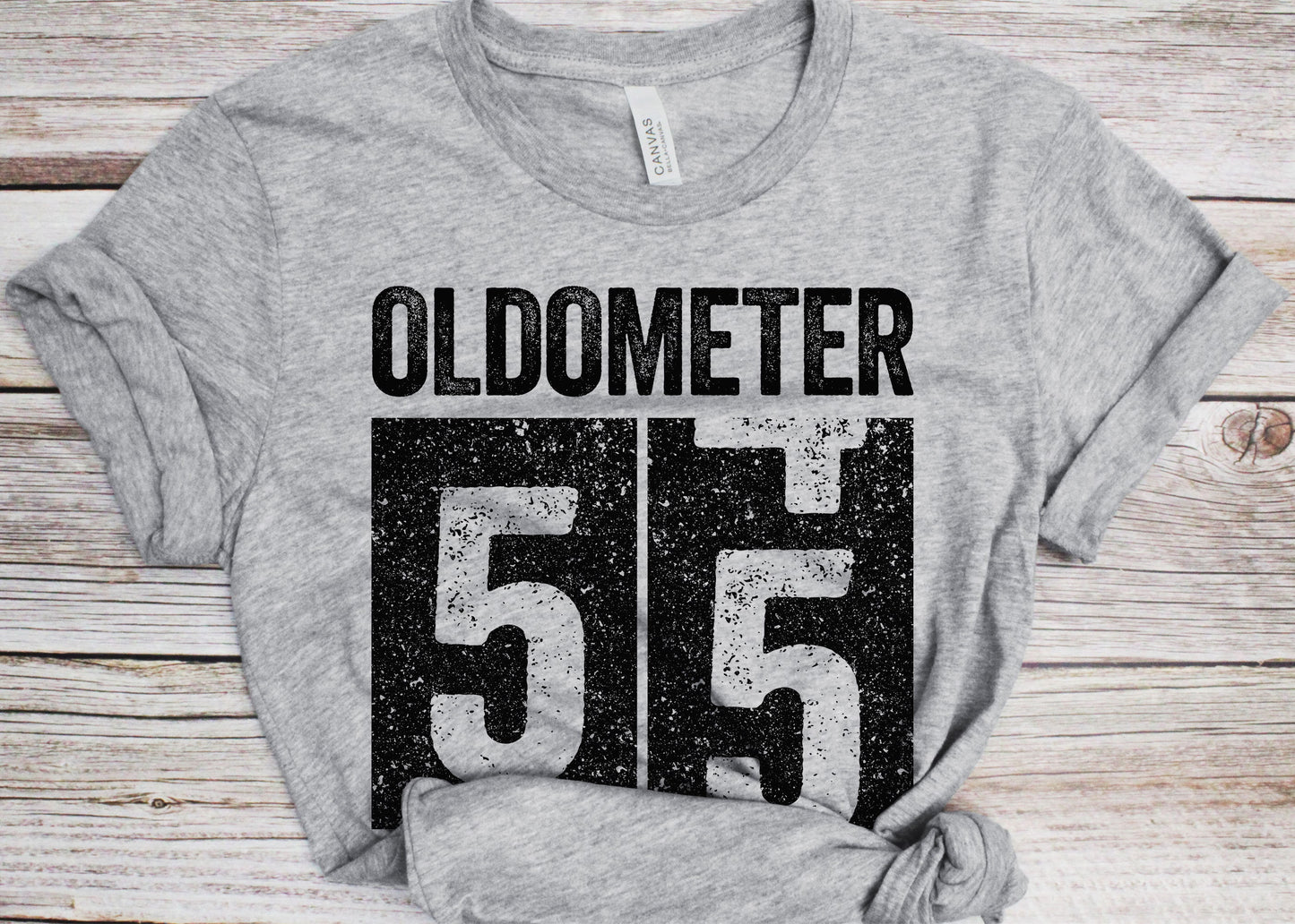 Oldometer 55 T-Shirt - Unisex Funny 55 AF Mens 55th Birthday Shirt - Born in 1970 Gift Vintage TShirt