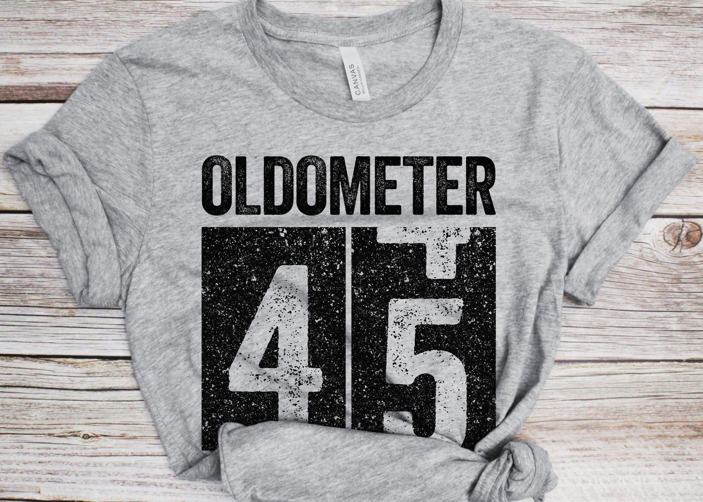 Oldometer 45 T-Shirt - Unisex Funny 45 AF Mens 45th Birthday Shirt - Born in 1980 Gift Vintage TShirt