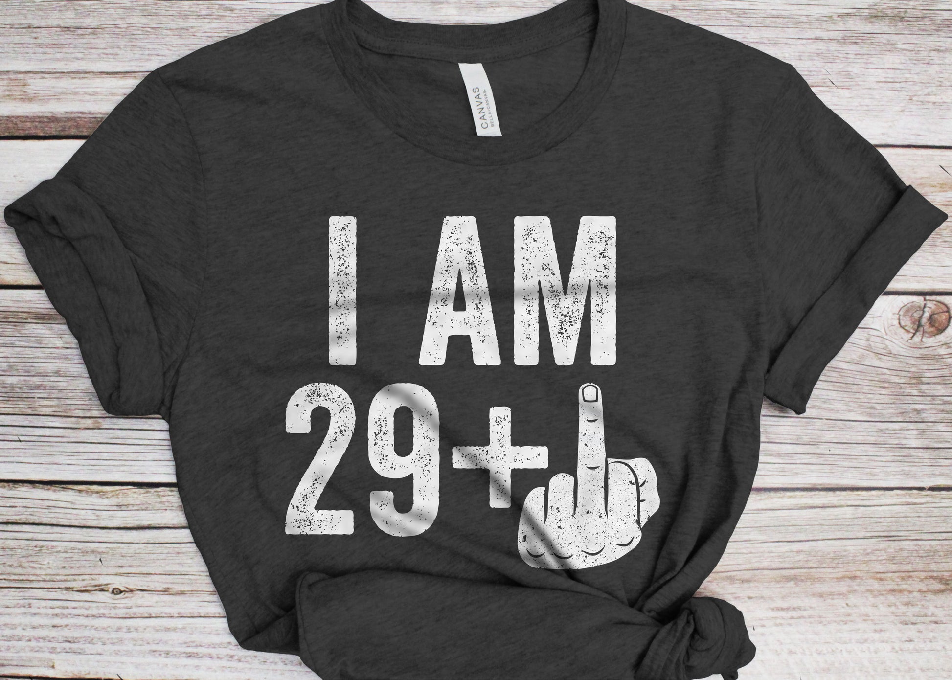 I Am 29 Plus Middle Finger T-Shirt - Unisex Funny 30 AF Mens 30th Birthday Shirt - Joke Born in 1995 Gift Vintage TShirt for BDay Party