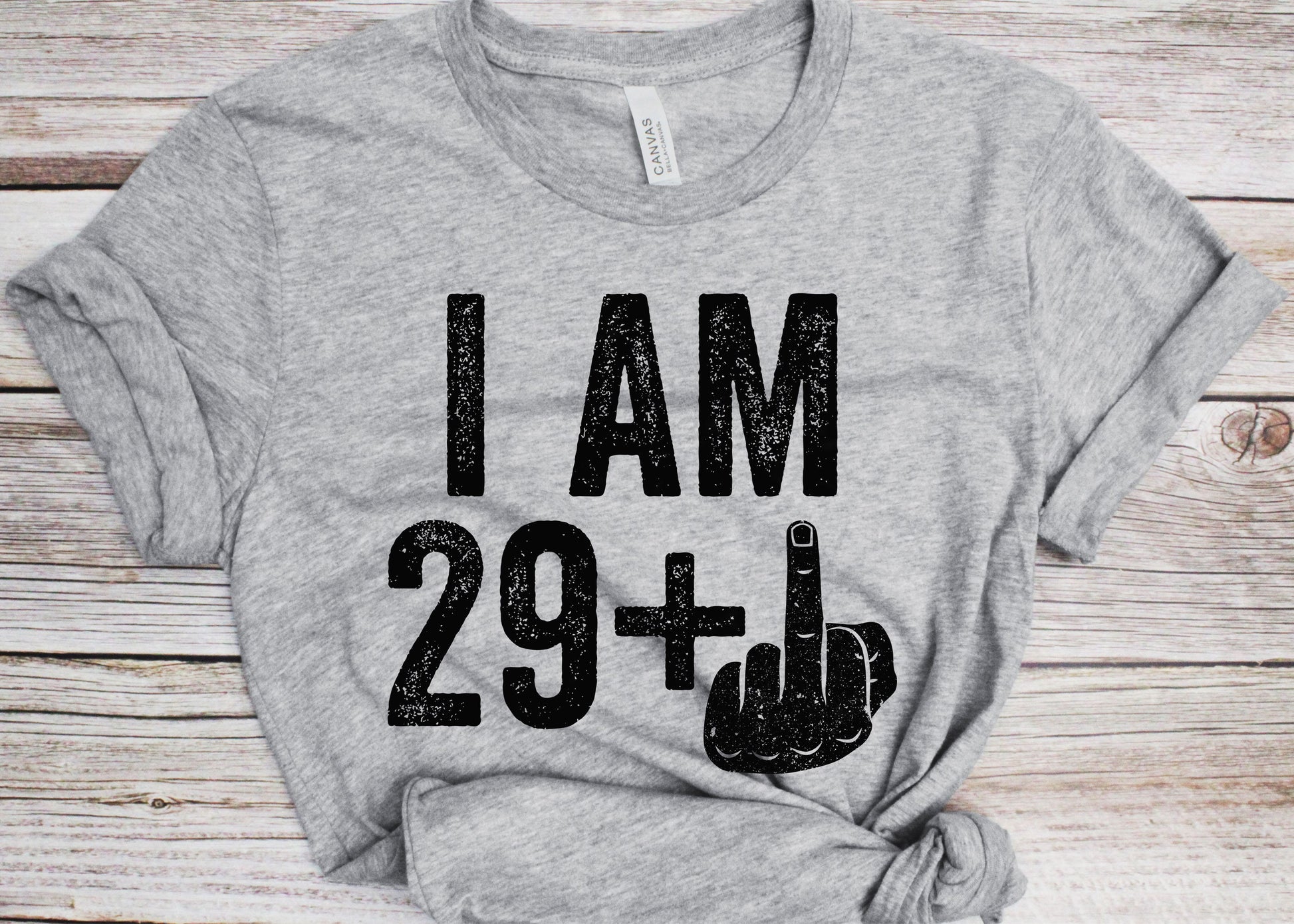 I Am 29 Plus Middle Finger T-Shirt - Unisex Funny 30 AF Mens 30th Birthday Shirt - Joke Born in 1995 Gift Vintage TShirt for BDay Party