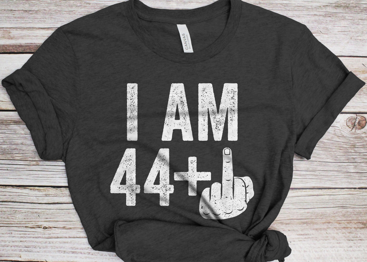 I Am 44 Plus Middle Finger T-Shirt - Unisex Funny 45 AF Mens 45th Birthday Shirt - Joke Born in 1980 Gift Vintage TShirt for BDay Party