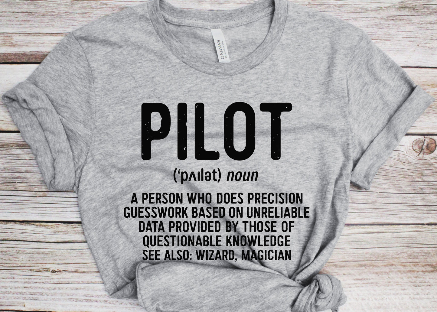 Pilot Definition T-Shirt - Unisex Mens Funny Gag Best Pilot Ever Shirt - Vintage Airplane Captain TShirt for Birthday Christmas