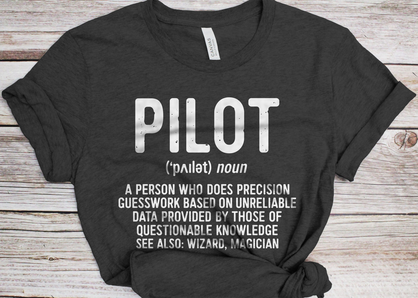 Pilot Definition T-Shirt - Unisex Mens Funny Gag Best Pilot Ever Shirt - Vintage Airplane Captain TShirt for Birthday Christmas