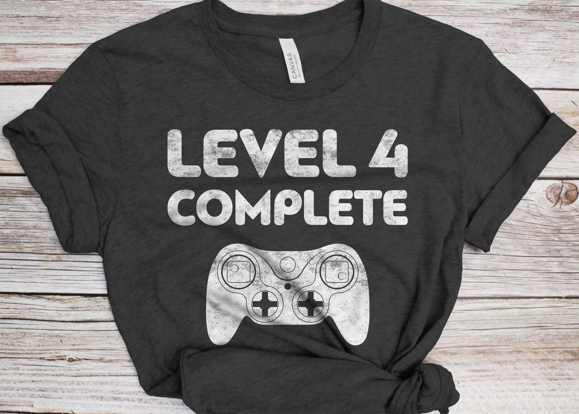 Level 4 Complete T-Shirt - Funny Mens 4th Wedding Anniversary Shirt - Vintage Married Since 2019 Gift TShirt for Father's Day Christmas