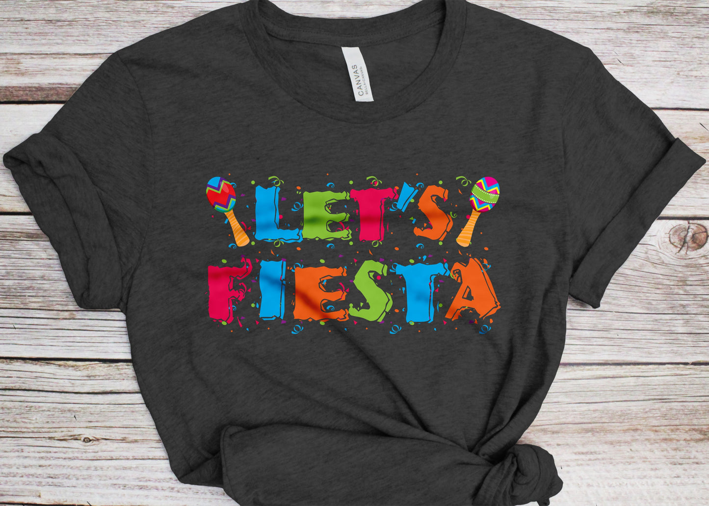 Let's Fiesta T-Shirt - Unisex Mens Cinco De Drinko Tee Shirt - Cinco De Mayo TShirt Drinking Gift on Mexican Fiesta Party