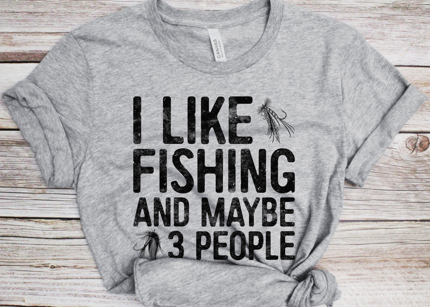 I Like Fishing And Maybe 3 People T-Shirt Unisex Funny Mens Fishing Shirt Fisherman Gift TShirt for Father's Day Christmas Birthday