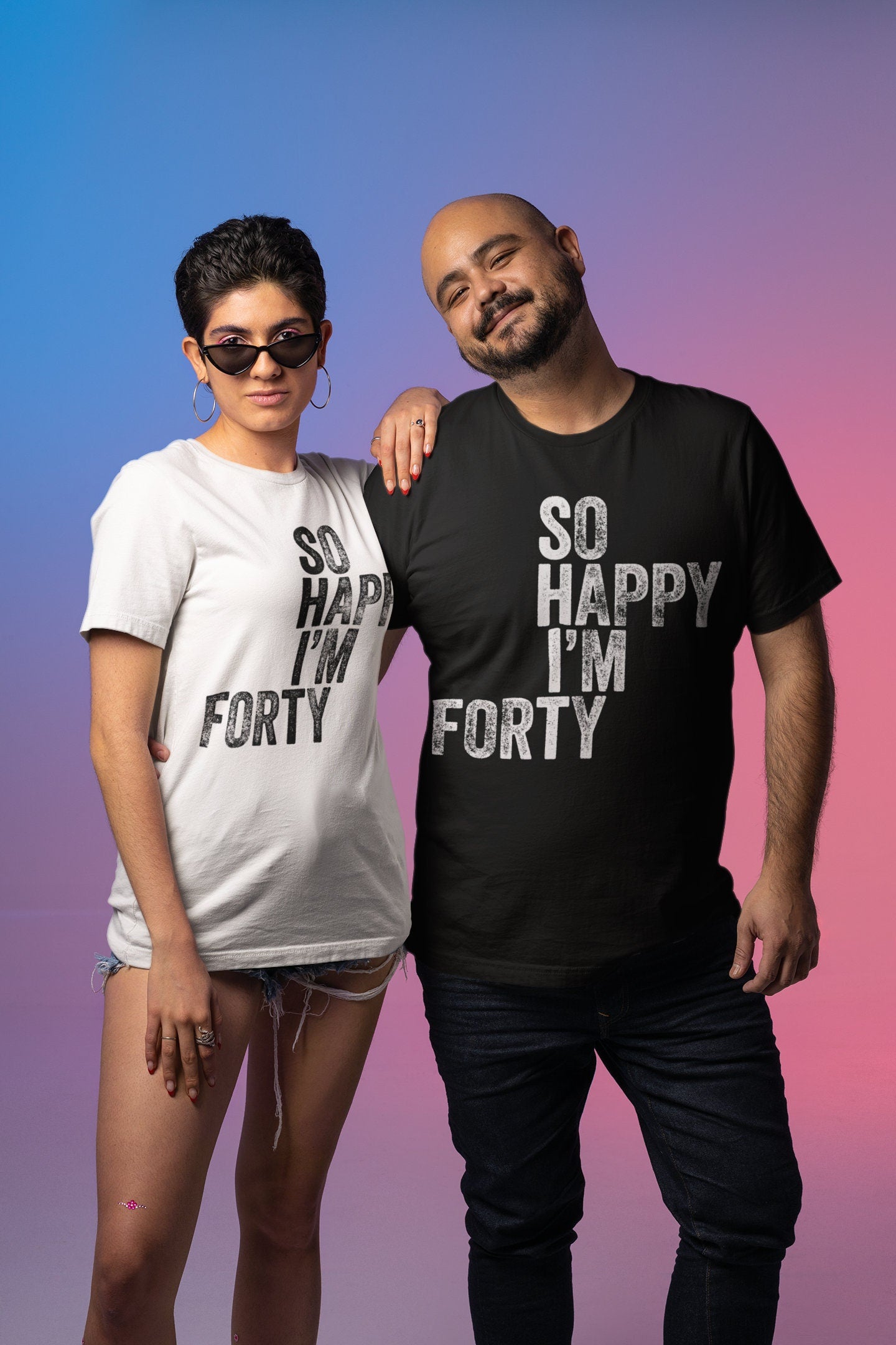 So Happy I'm Forty T-Shirt - Unisex Funny 40 AF Mens 40th Birthday Shirt - Born in 1983 Gift Vintage TShirt for Father's Day BDay Christmas