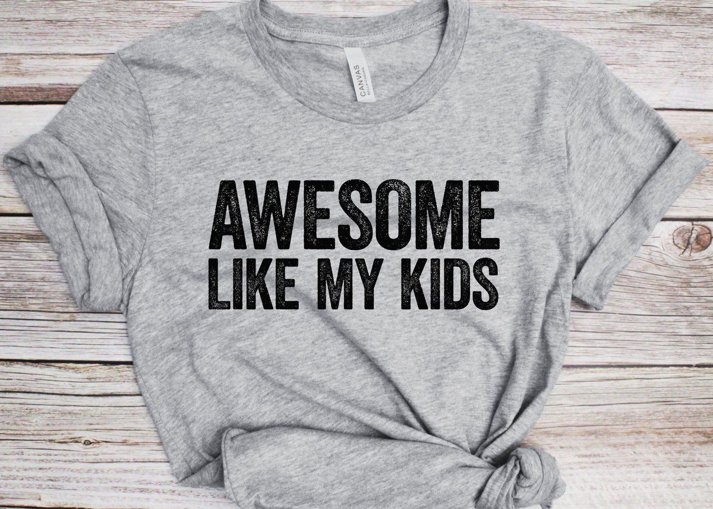 Awesome Like My KidS T-Shirt - Unisex Funny Mens Daddy of 2 3 4 Daughters Sons Shirt - Vintage Funny Proud New Dad TShirt for Father's Day