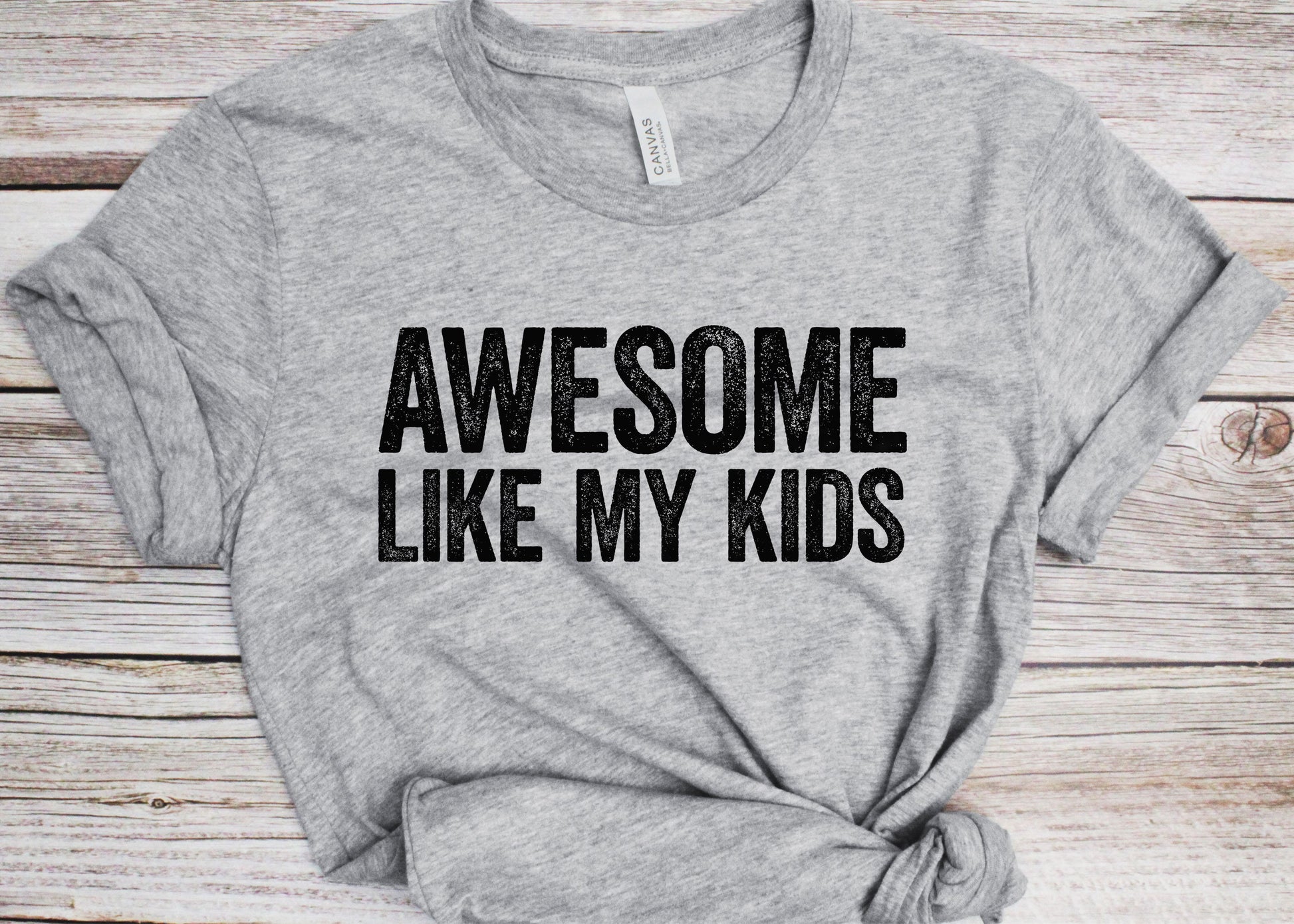 Awesome Like My KidS T-Shirt - Unisex Funny Mens Daddy of 2 3 4 Daughters Sons Shirt - Vintage Funny Proud New Dad TShirt for Father's Day