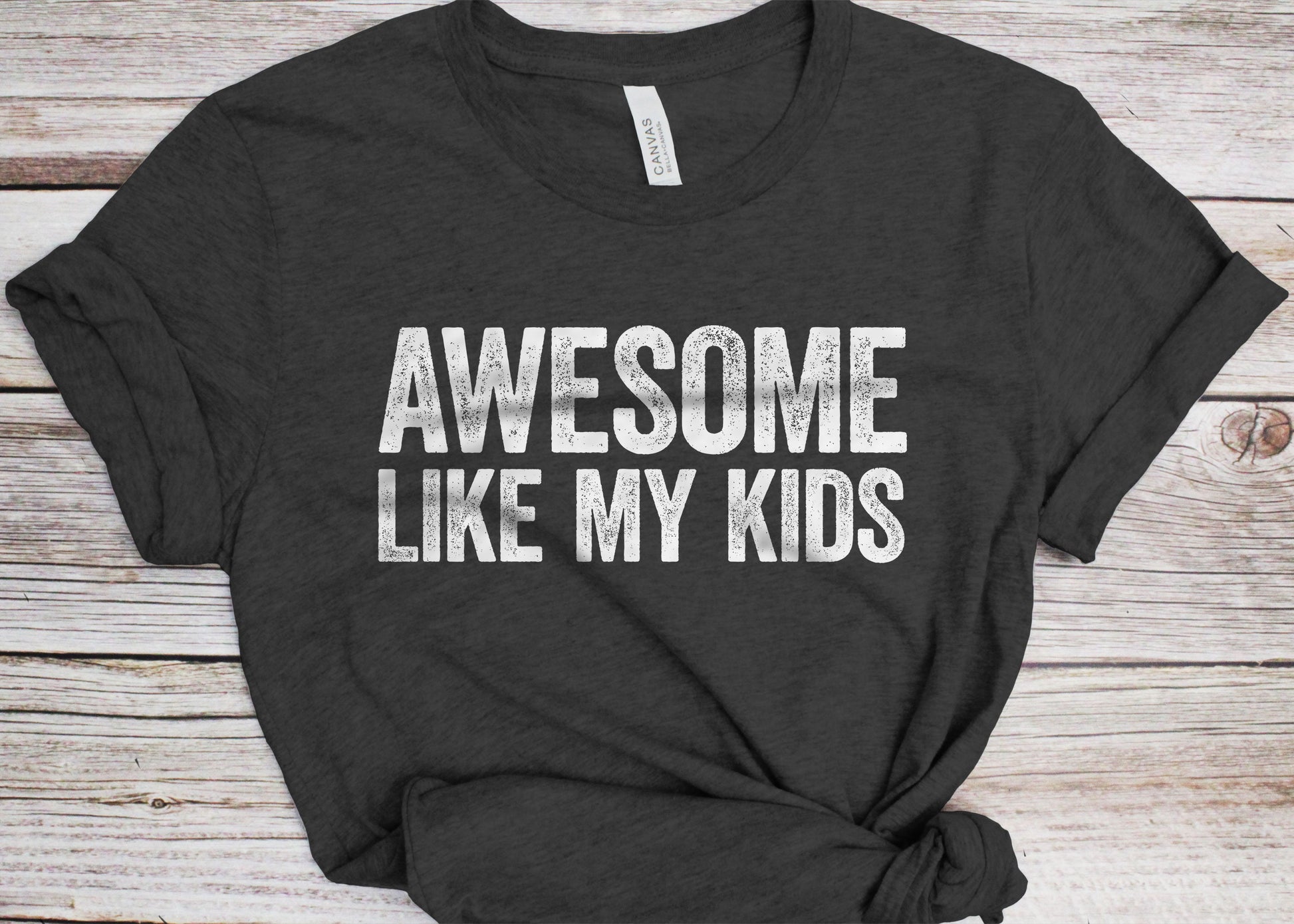 Awesome Like My KidS T-Shirt - Unisex Funny Mens Daddy of 2 3 4 Daughters Sons Shirt - Vintage Funny Proud New Dad TShirt for Father's Day