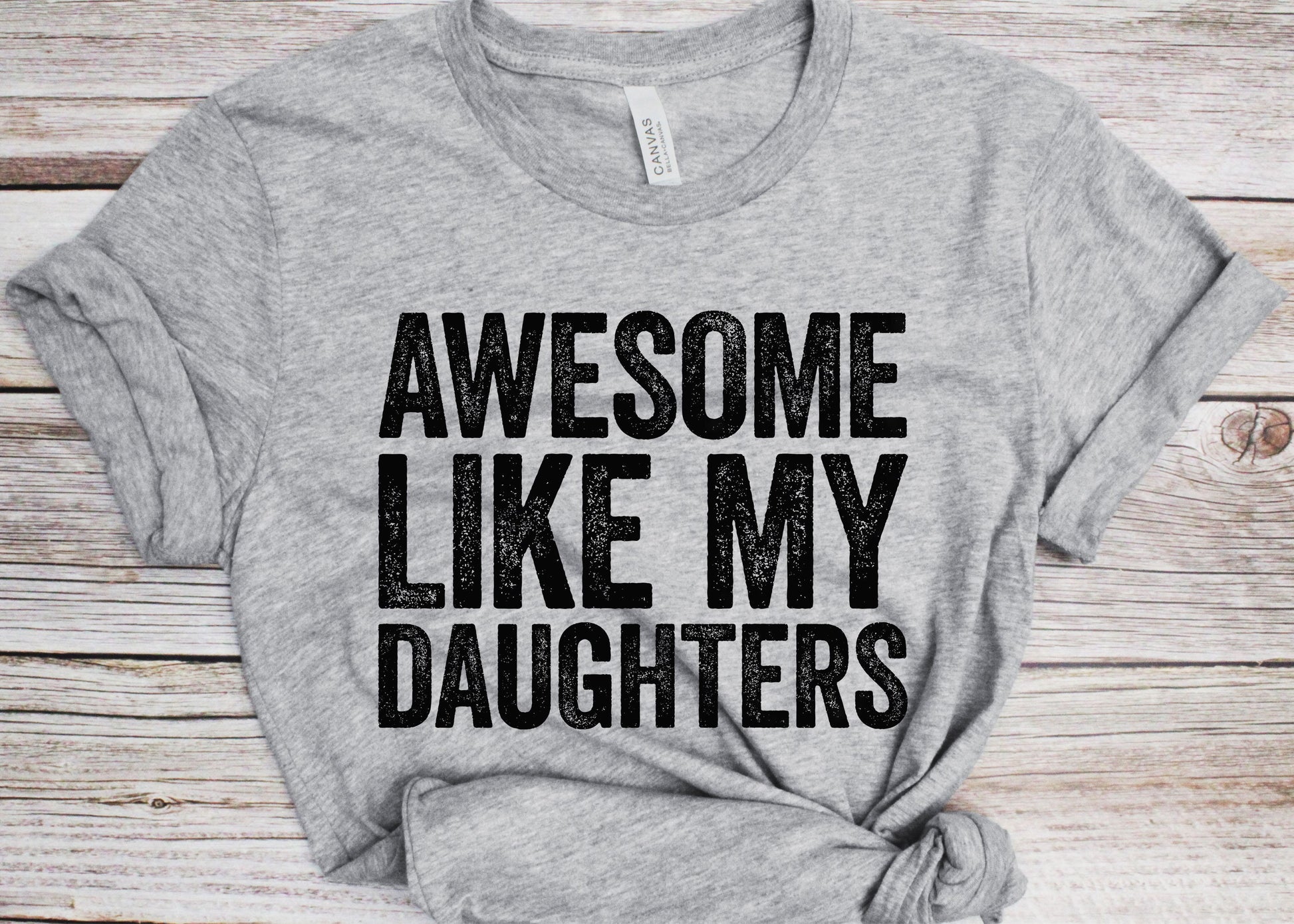 Awesome Like My DaughterS T-Shirt - Unisex Funny Mens Daddy of 2 3 4 Daughters Shirt - Vintage Funny Proud New Dad TShirt for Father's Day