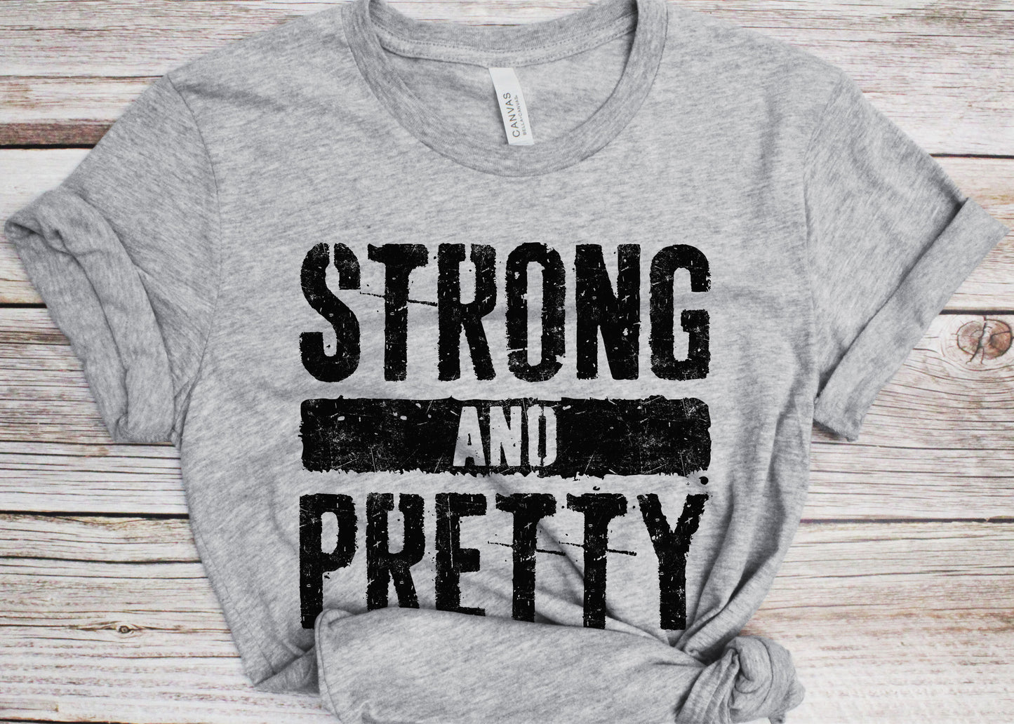 Strong And Pretty T-Shirt - Unisex Funny Mens Strongman Lifter Shirt - Fitness Workout Gym TShirt for Father's Day Christmas