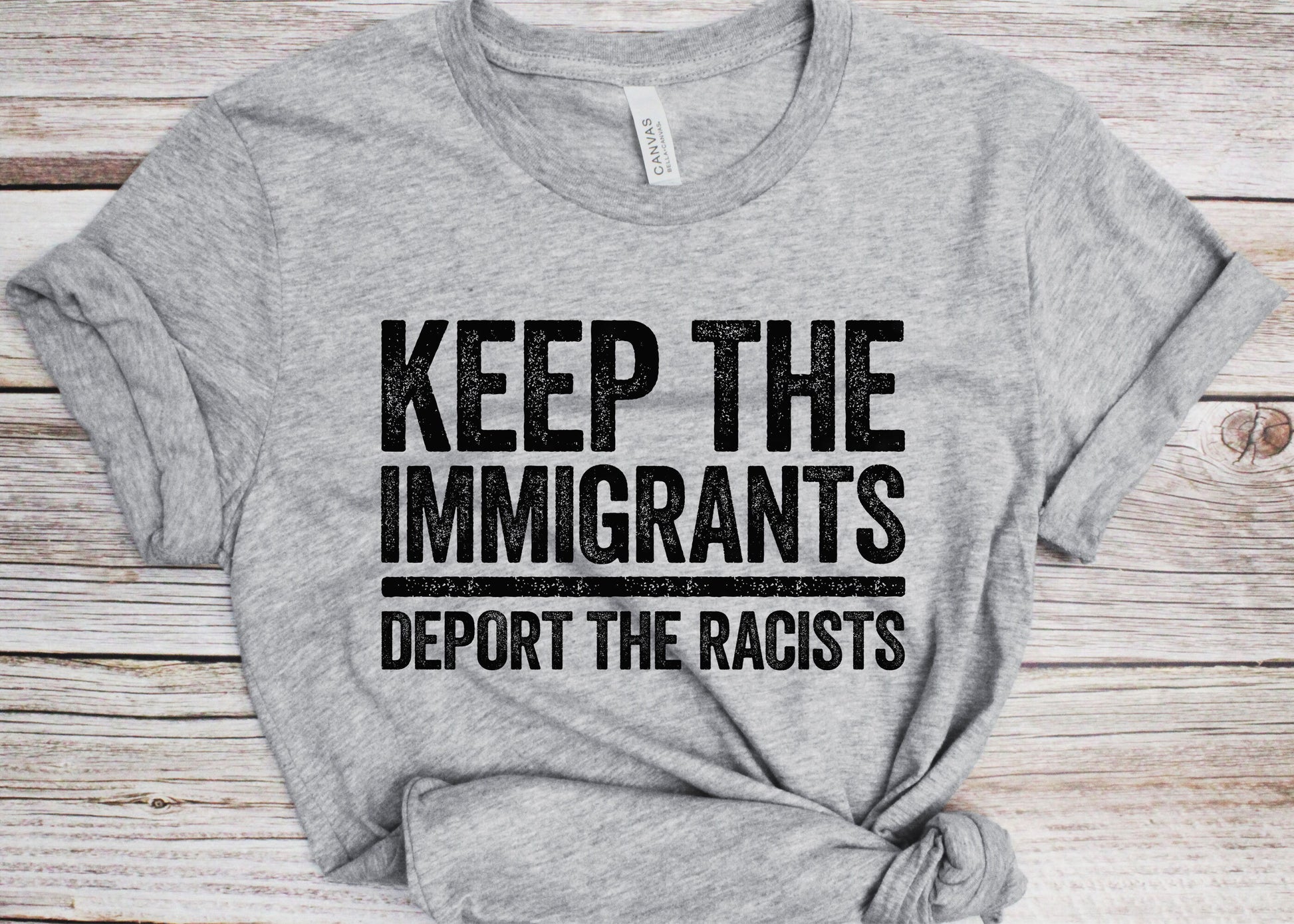 Keep The Immigrants Deport The Racists T-Shirt - Unisex Funny Immigration Shirt - Anti Racism Activist Protest TShirt for Birthday Christmas