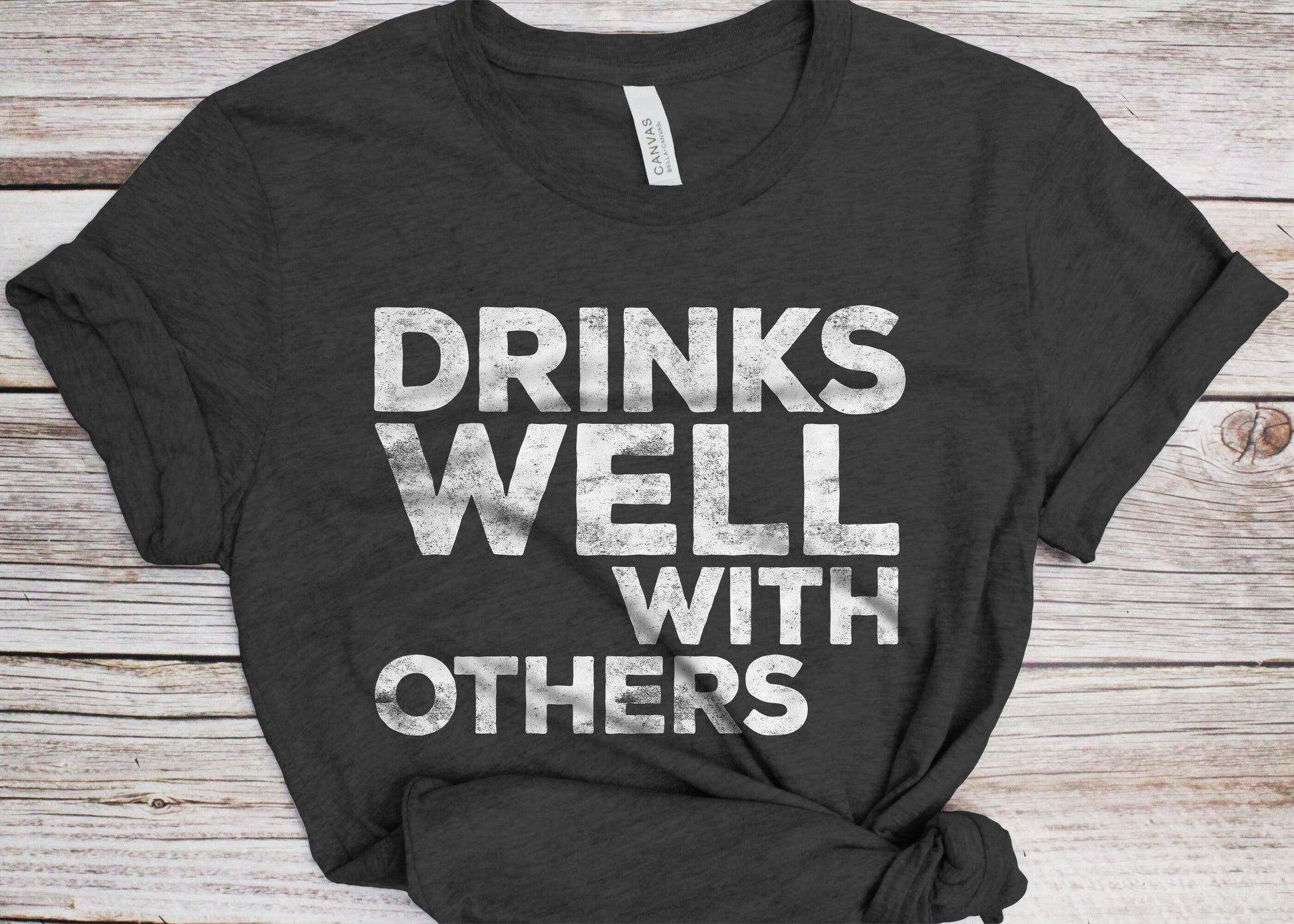 Drinks Well With Others T-Shirt - Unisex Mens Funny Drinking Shirt - Craft Beer Weekend Drinking TShirt Gift for St Patrick's Day Christmas