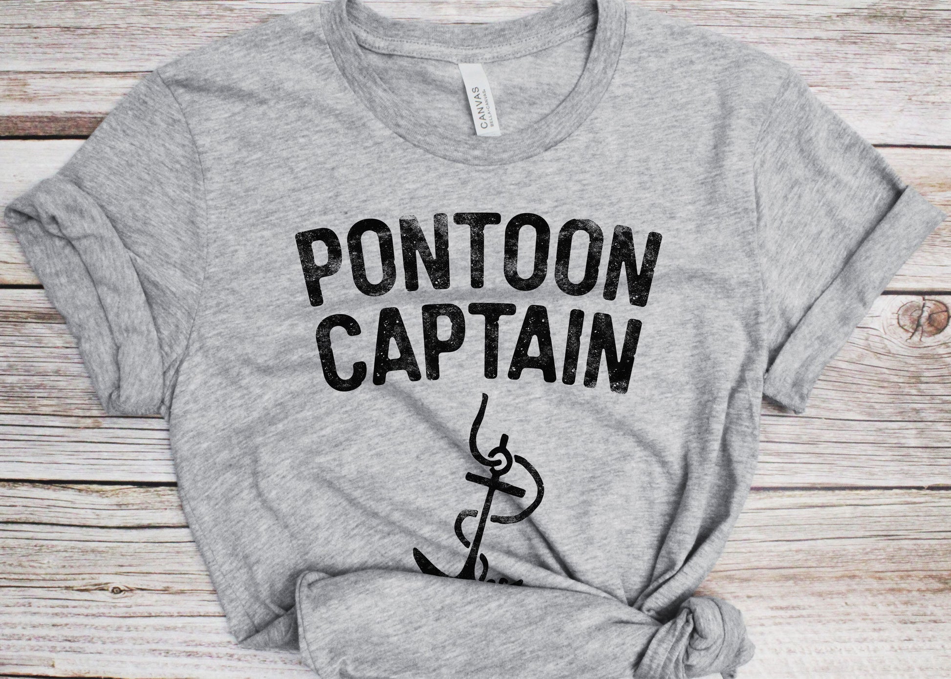 Pontoon Captain T-Shirt - Unisex Funny Mens Sailing Boating Shirt - Vintage Sailor Boater TShirt for Fathers Day Christmas