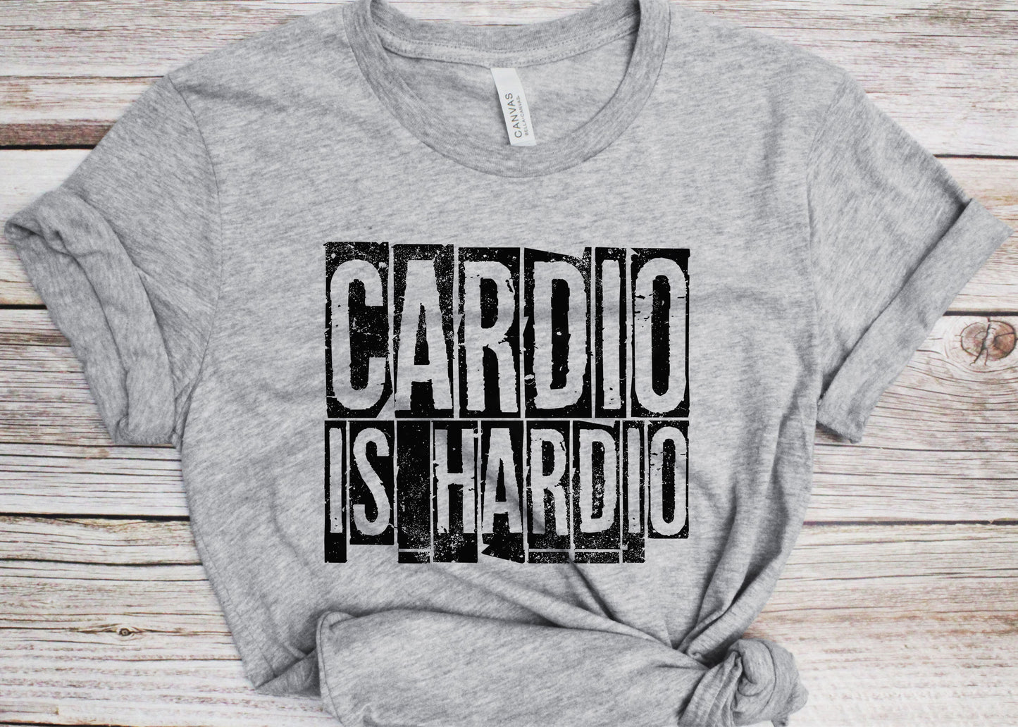 Cardio Is Hardio T-Shirt - Unisex Funny Mens Marathon Runner Shirt - Fitness Workout Gym TShirt for Father's Day Christmas