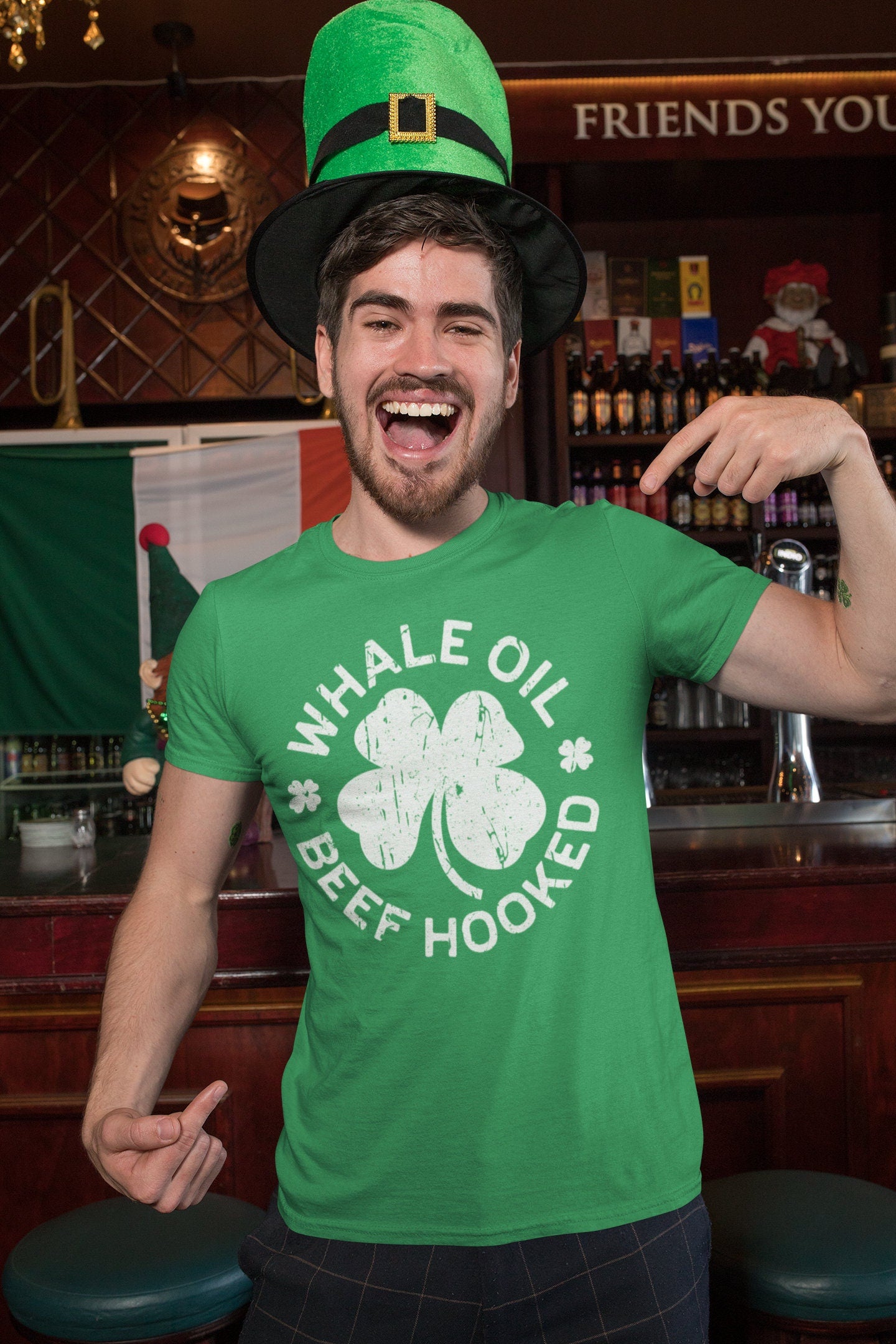 Whale Oil Beef Hooked T-Shirt - Unisex Funny Drinking Squad Shirt - Matching Vintage Shenanigator TShirt Gift for St Patrick's Day 2025