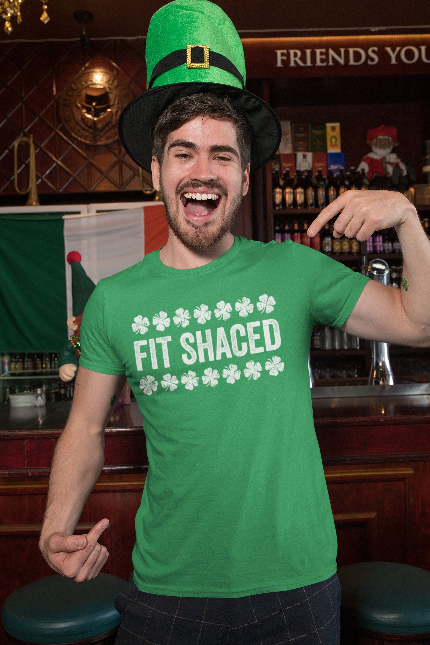 Fit Shaced T-Shirt - Unisex Funny Drinking Squad Shirt - Matching Vintage Shenanigator TShirt Gift for St Patrick's Day 2025