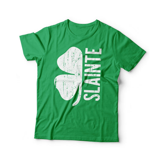 Slainte T-Shirt - Unisex Funny Lucky Shamrock Slainte Shirt - Matching Vintage Shenanigator TShirt Gift for St Patrick's Day 2025