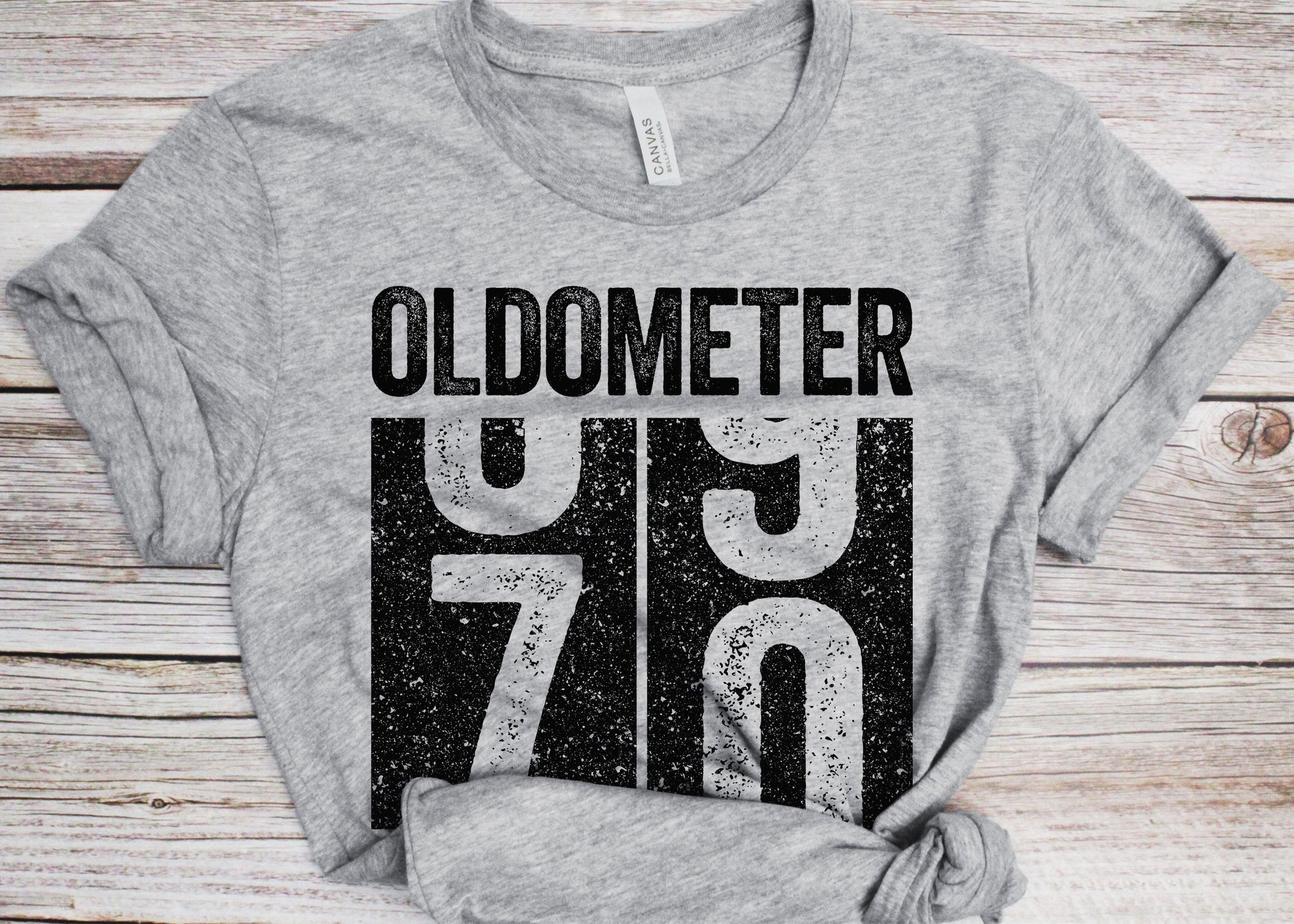 Oldometer 70 T-Shirt - Unisex Funny 70 AF Mens 70th Birthday Shirt - Born in 1955 Gift Vintage BDay TShirt