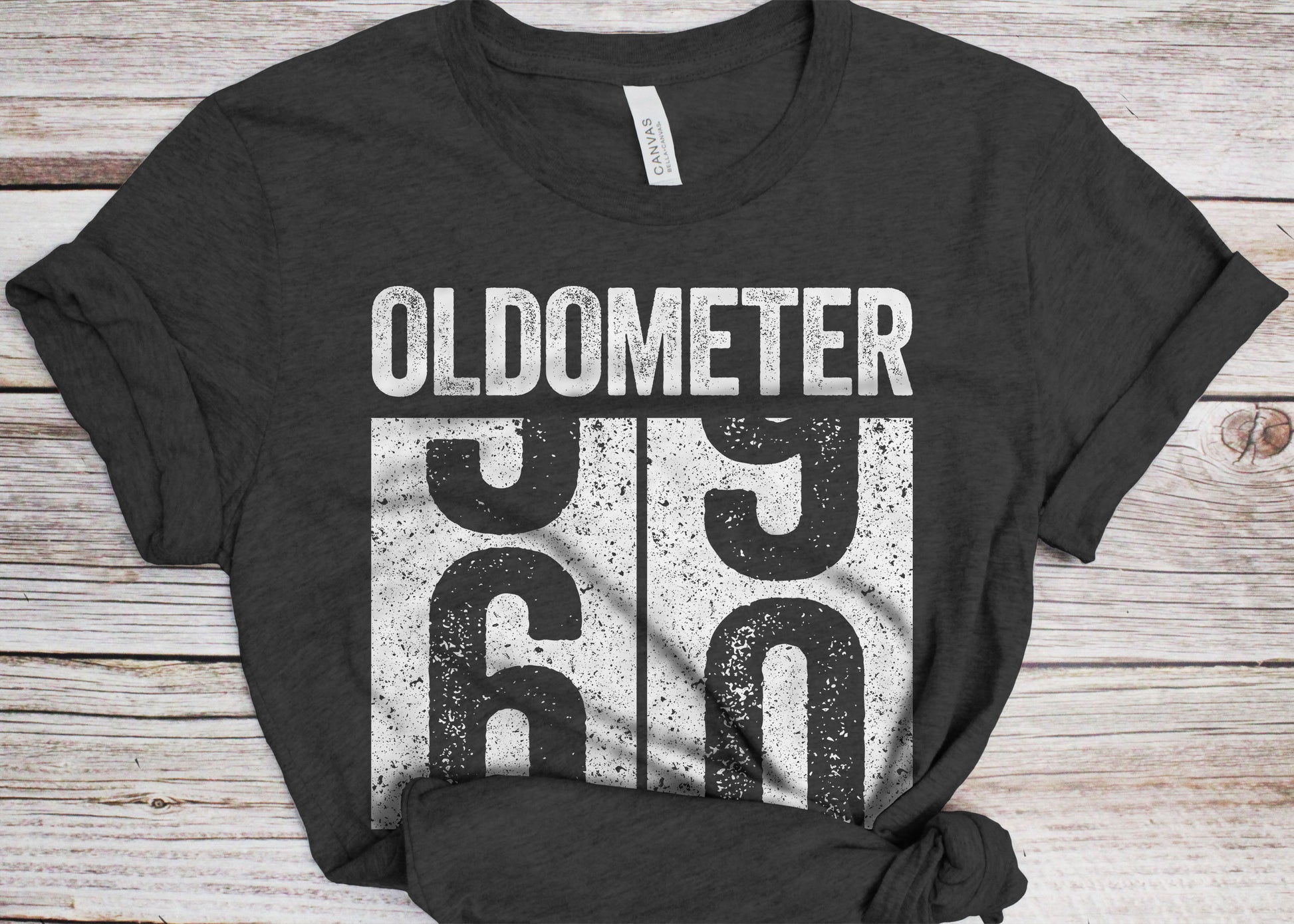 Oldometer 60 T-Shirt - Unisex Funny 60 AF Mens 60th Birthday Shirt - Born in 1965 Gift Vintage TShirt