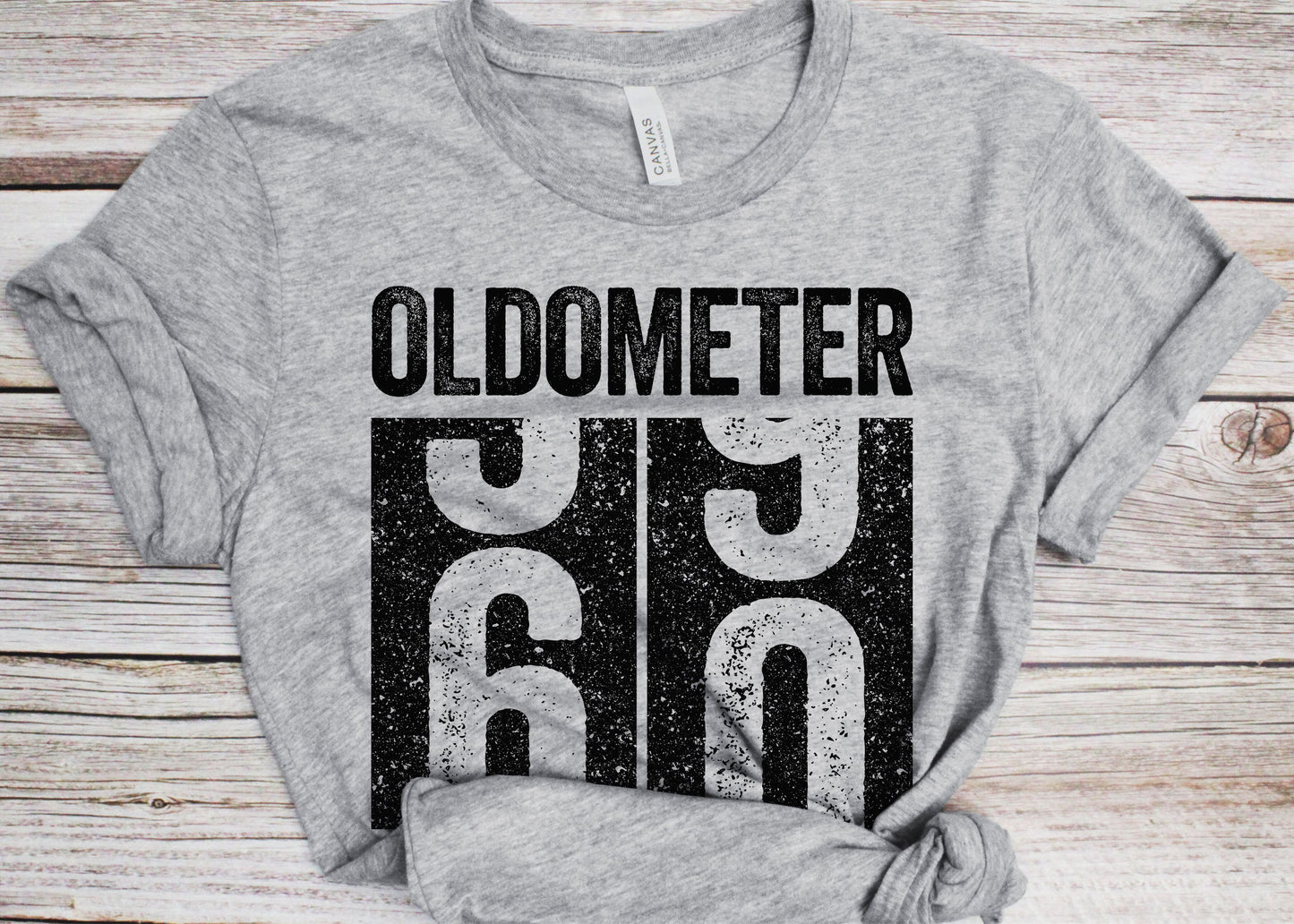 Oldometer 60 T-Shirt - Unisex Funny 60 AF Mens 60th Birthday Shirt - Born in 1965 Gift Vintage TShirt