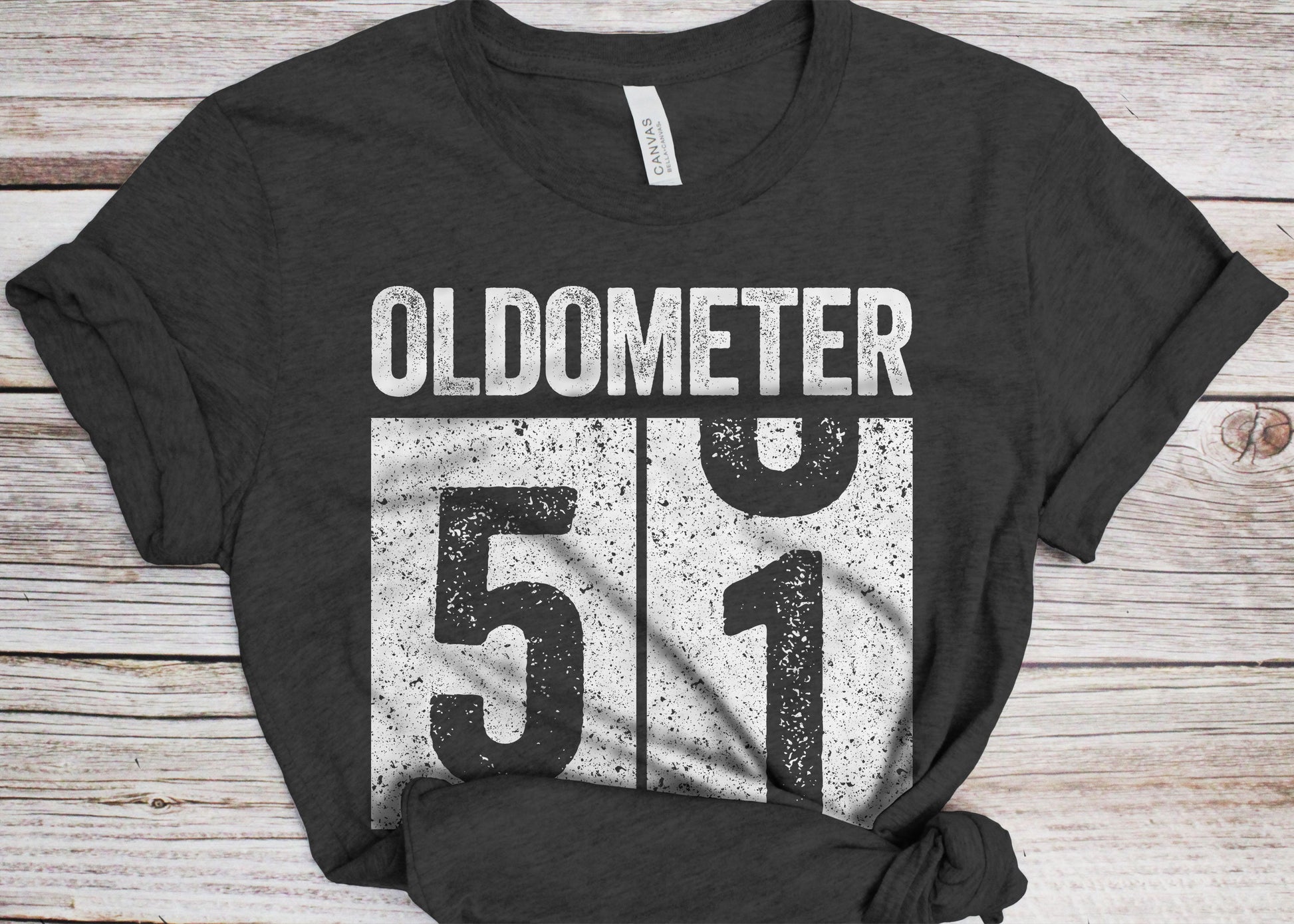 Oldometer 51 T-Shirt - Unisex Funny 51 AF Mens 51st Birthday Shirt - Born in 1974 Gift Vintage TShirt