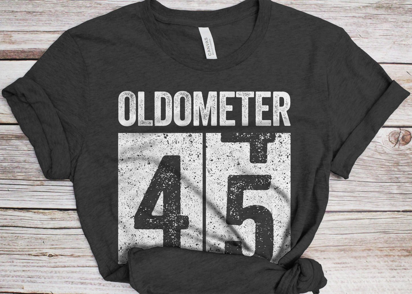 Oldometer 45 T-Shirt - Unisex Funny 45 AF Mens 45th Birthday Shirt - Born in 1980 Gift Vintage TShirt