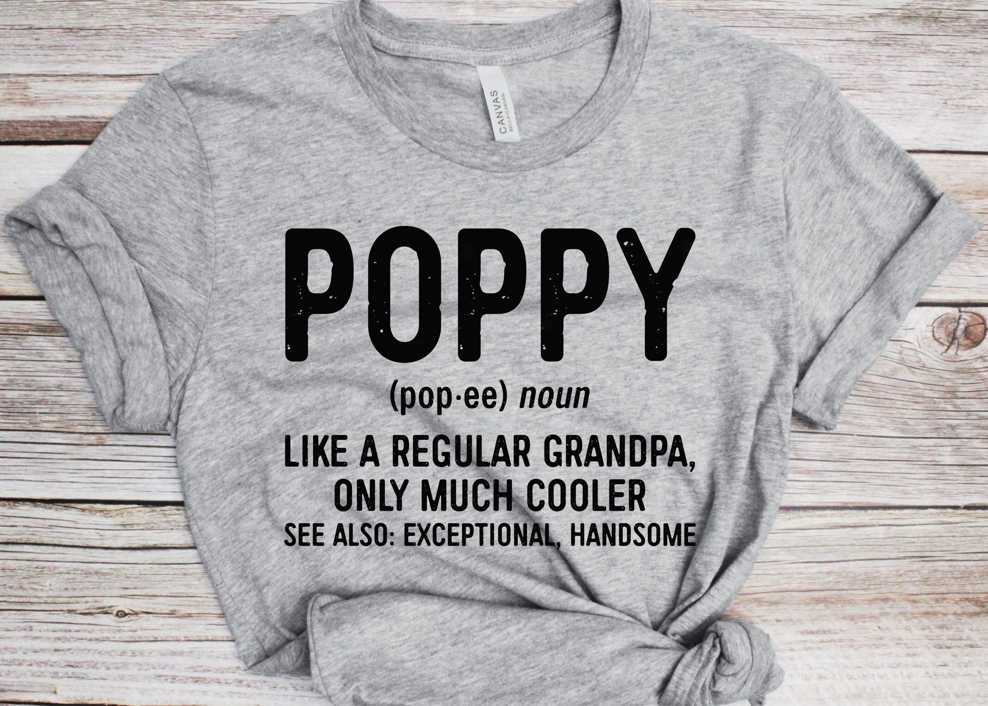 Poppy Like A Regular Grandpa Only Cooler T-Shirt - Funny Mens Best Papa Shirt - Vintage Poppy Definition TShirt for Father's Day