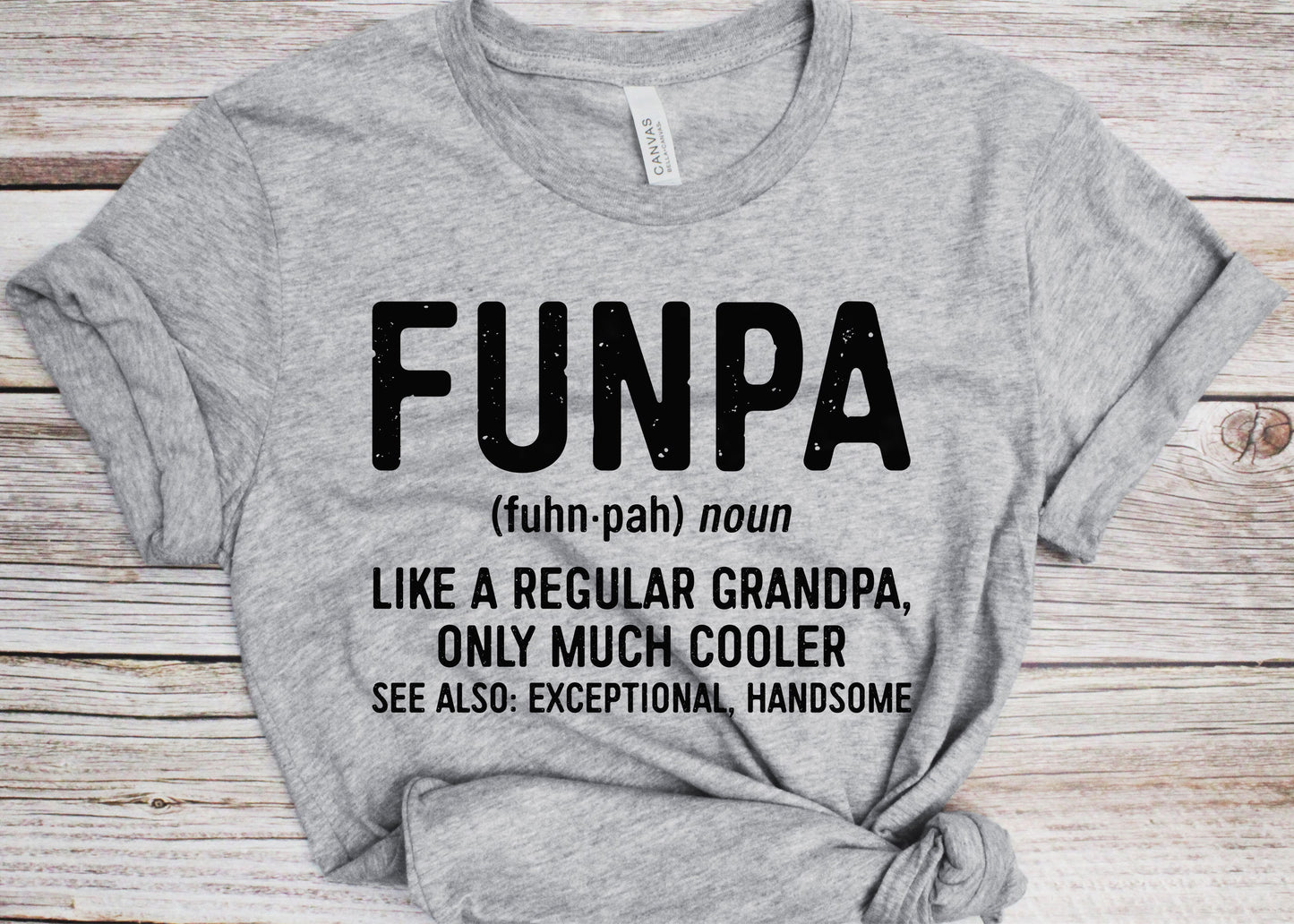 Funpa Like A Regular Grandpa Only Cooler T-Shirt - Unisex Funny Mens Best Papa Shirt - Vintage Funpa Definition TShirt for Father's Day