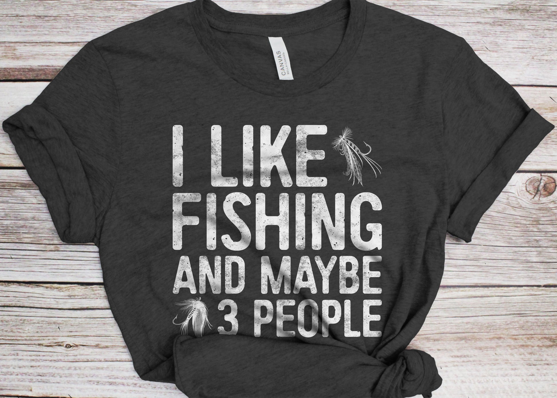 I Like Fishing And Maybe 3 People T-Shirt Unisex Funny Mens Fishing Shirt Fisherman Gift TShirt for Father's Day Christmas Birthday