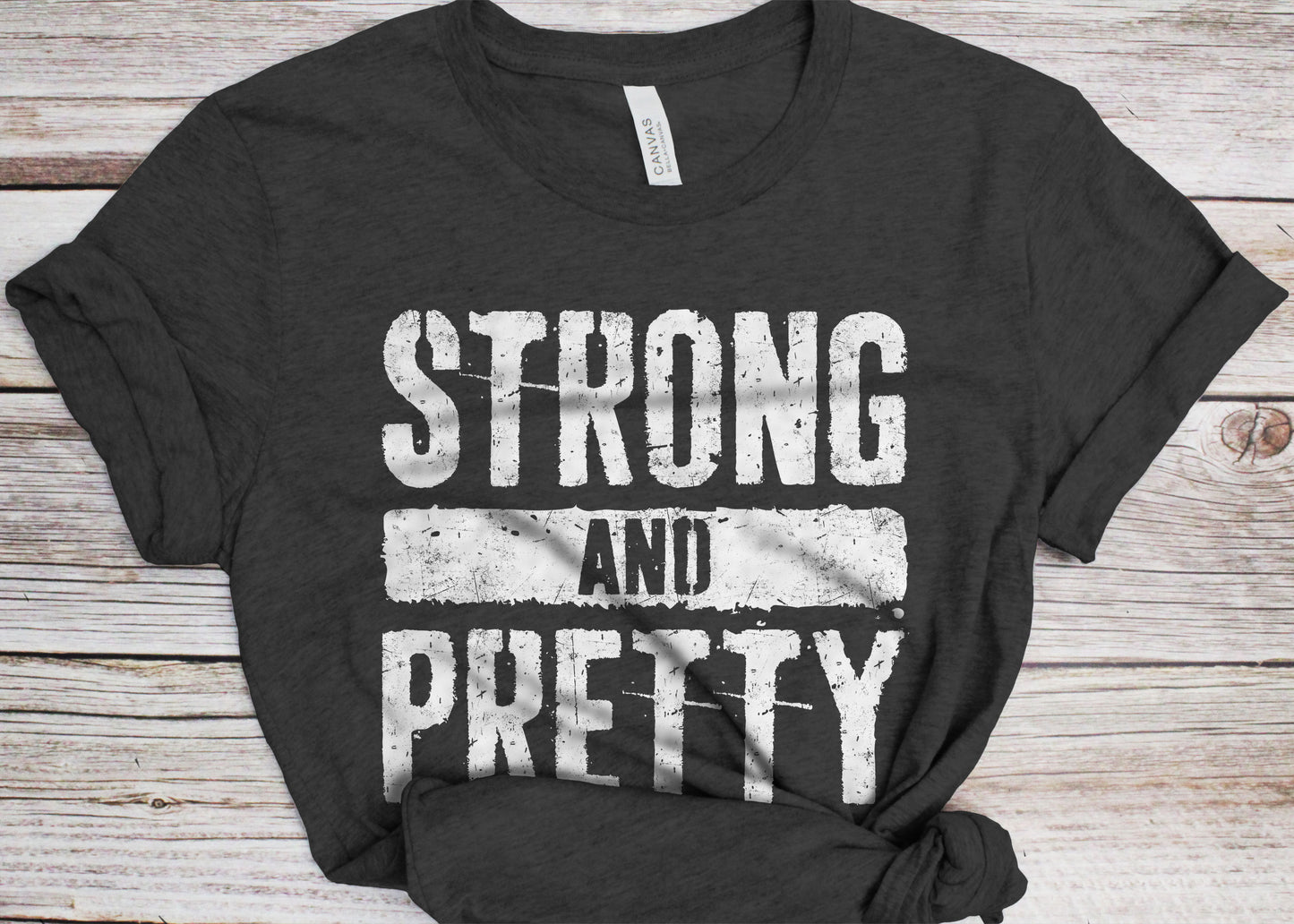 Strong And Pretty T-Shirt - Unisex Funny Mens Strongman Lifter Shirt - Fitness Workout Gym TShirt for Father's Day Christmas