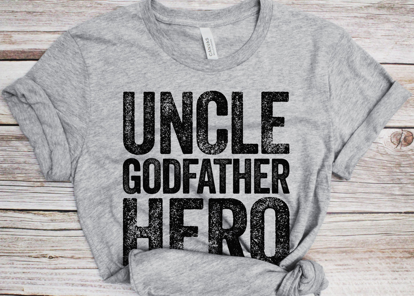 Uncle Godfather Hero T-Shirt - Unisex Funny Mens Best Godfather Ever Shirt - Vintage Uncle TShirt for Father's Day Birthday Christmas