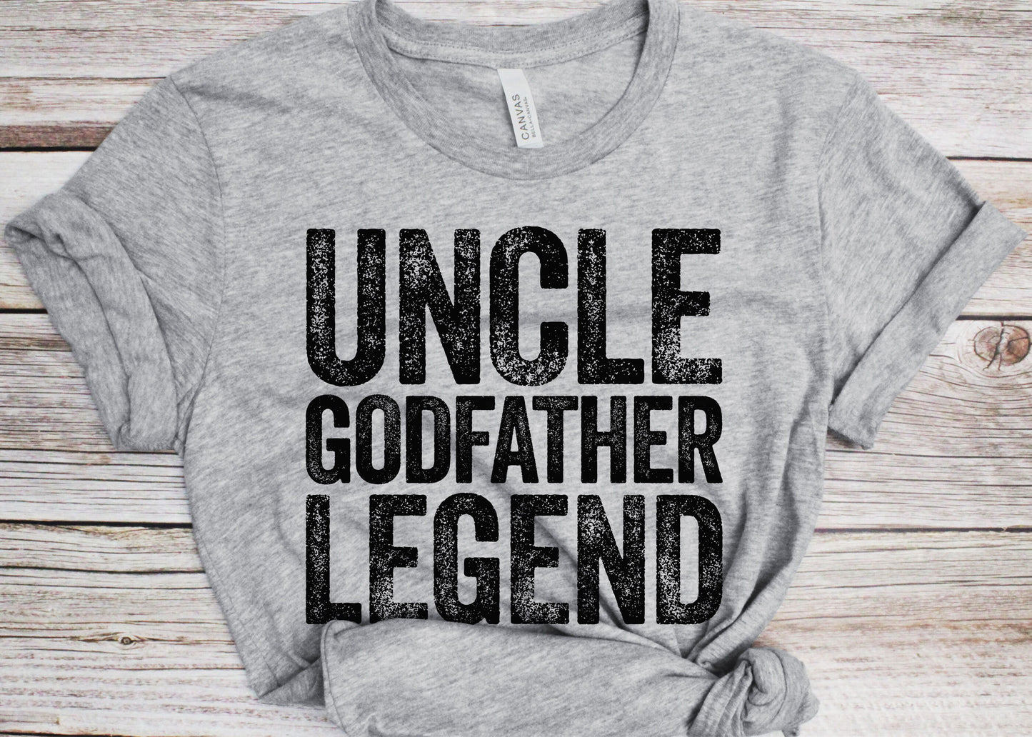 Uncle Godfather Legend T-Shirt - Funny Mens Best Godfather Ever Shirt - Vintage Uncle Hero TShirt for Father's Day Birthday Christmas