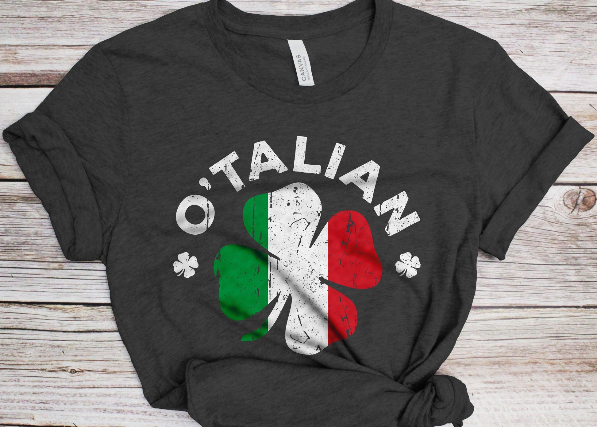 O'talian T-Shirt - Unisex Funny Mens St Patrick Was Italian Shirt - Irish Italian Shamrock TShirt Gift for St Patrick's Day 2025