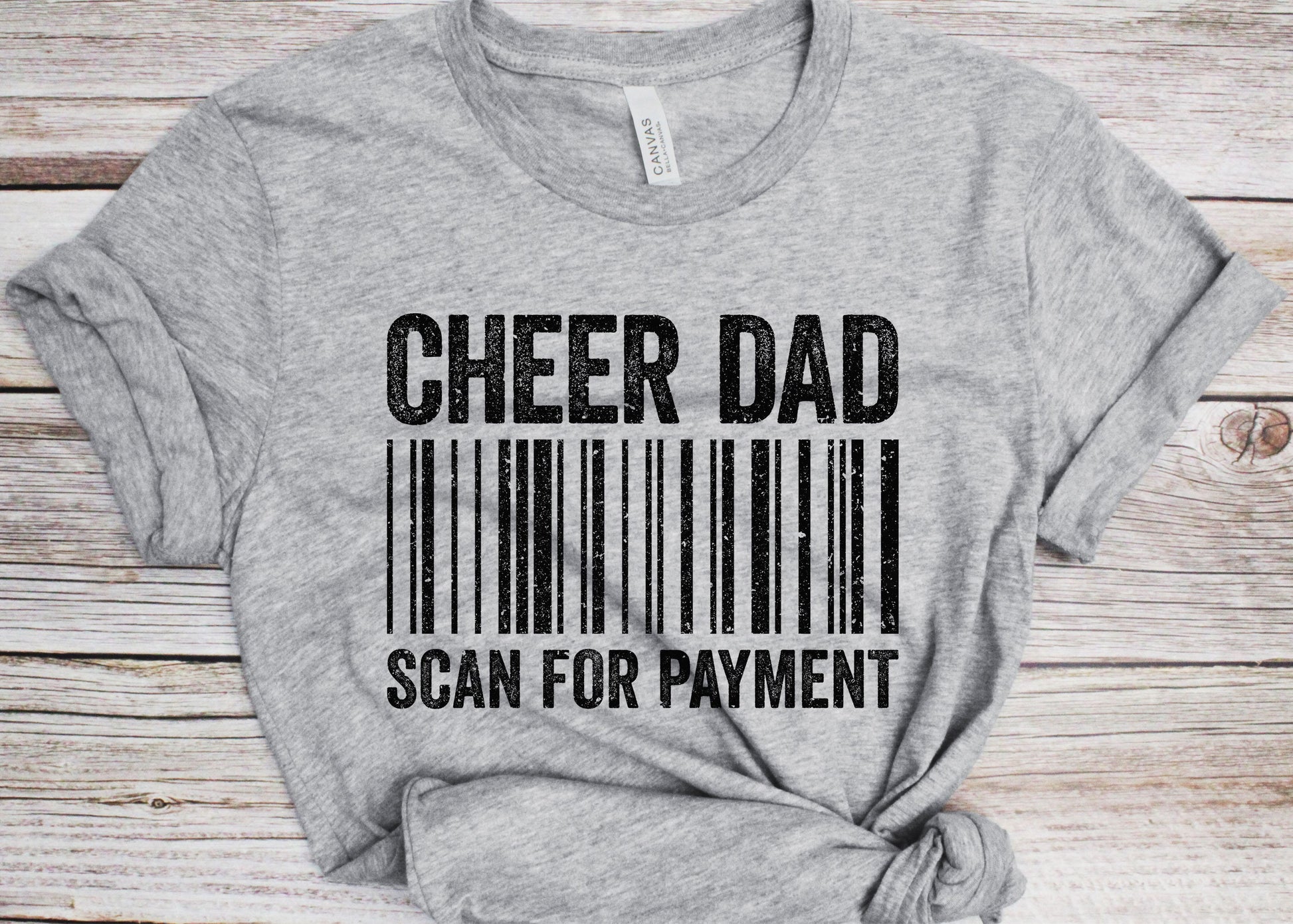 Cheer Dad Scan For Payment T-Shirt - Funny Mens Cheerleader Dad Shirt - Cheerleading Daddy TShirt for Father's Day Christmas Birthday