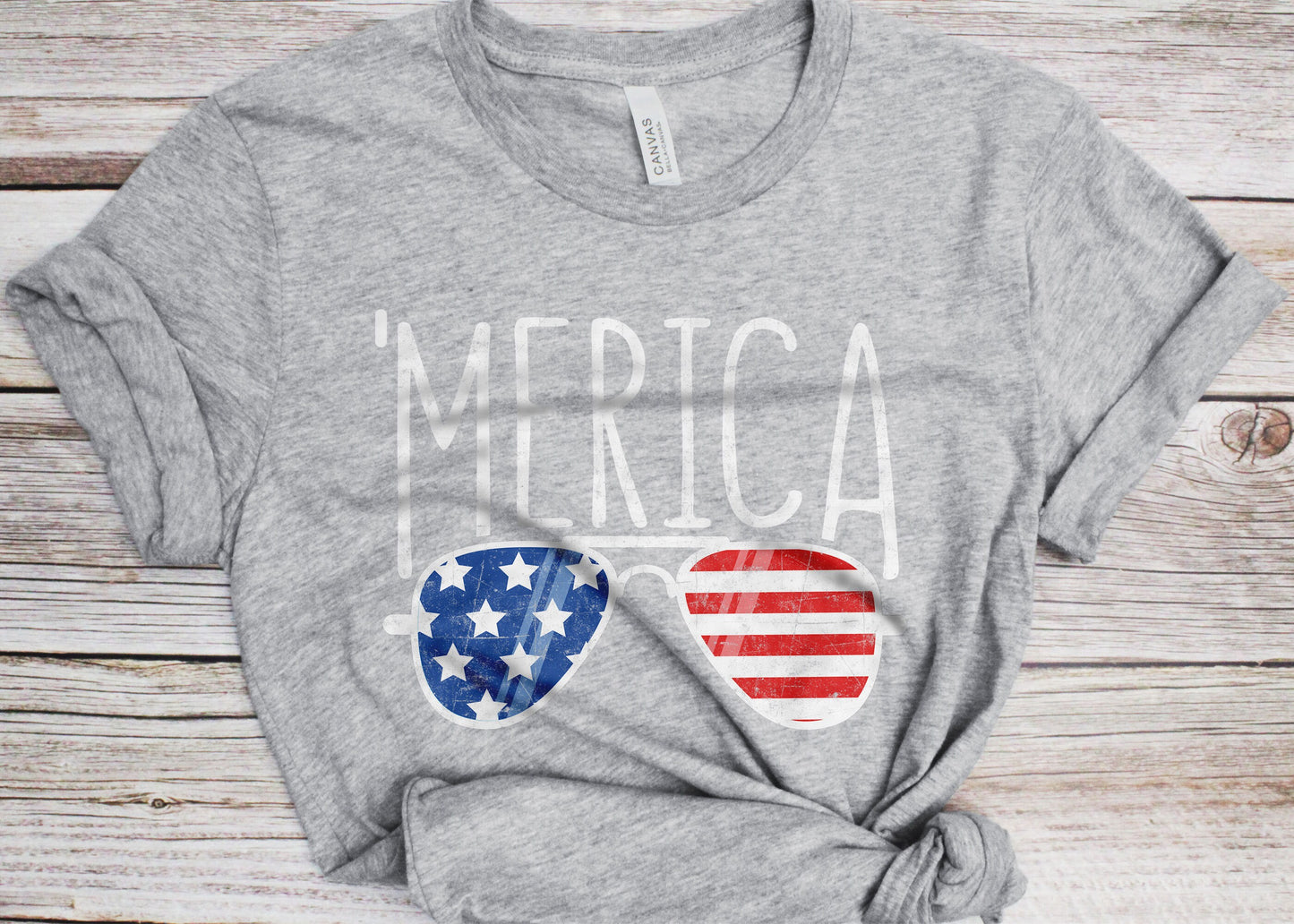 Merica Sunglasses T-Shirt - Unisex Mens Funny USA Flag Aviators Shirt - Vintage 'Merica Glasses TShirt Gift for Independence Day 4th of July