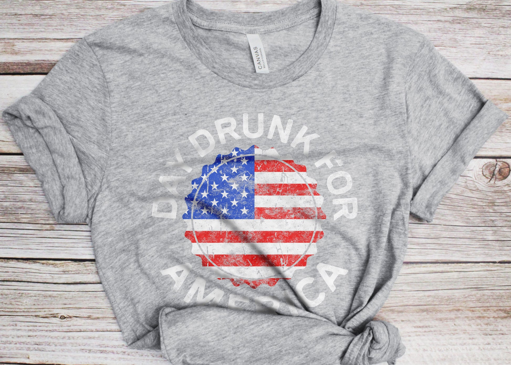 Day Drunk For America T-Shirt - Unisex Mens Funny America Shirt - Vintage USA Drinking Team TShirt Gift for Independence Day 4th of July