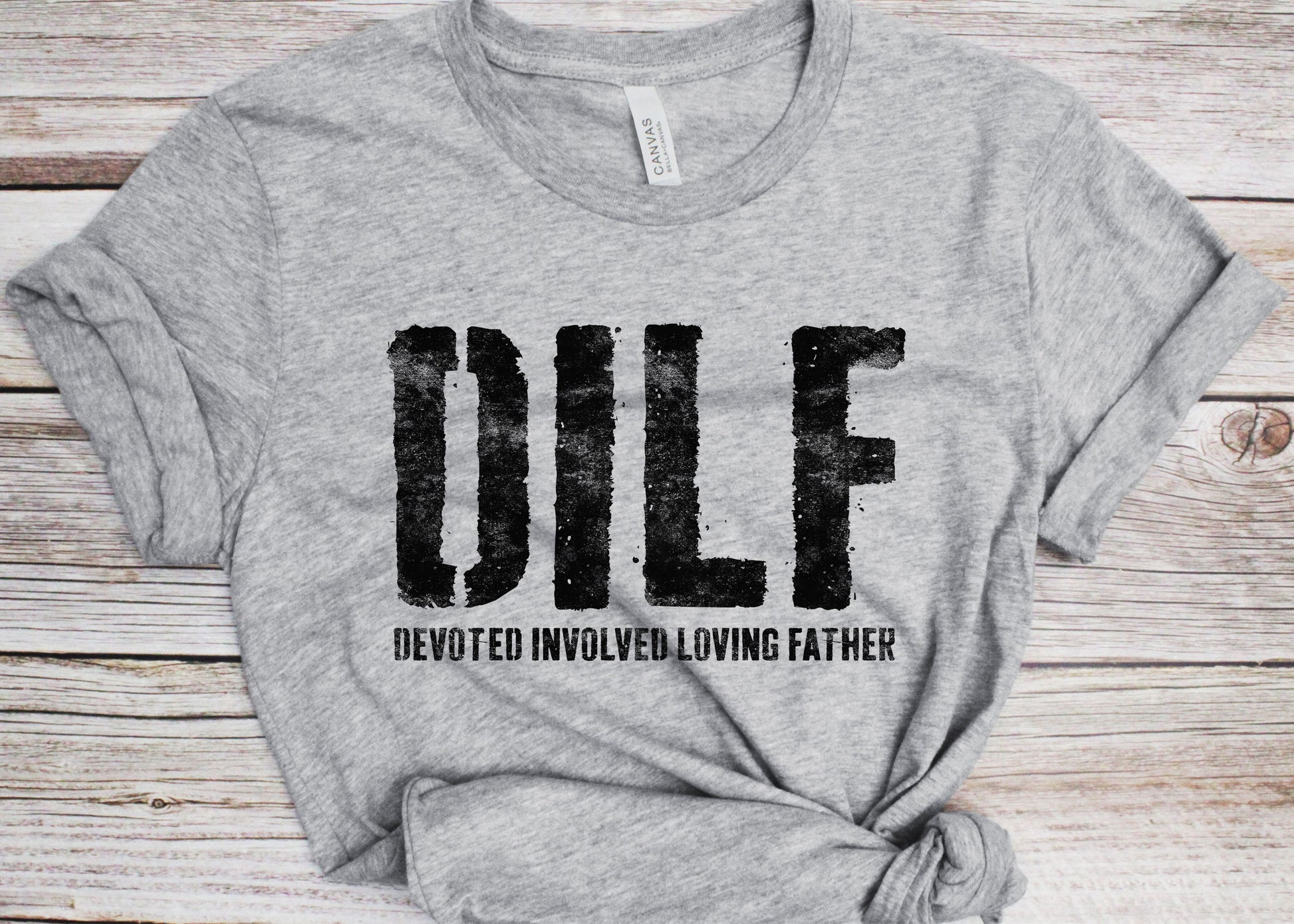 DILF Devoted Involved Loving Father T-Shirt - Unisex Funny Mens Best Papa Dad Shirt - Vintage Grandpa TShirt for Father's Day