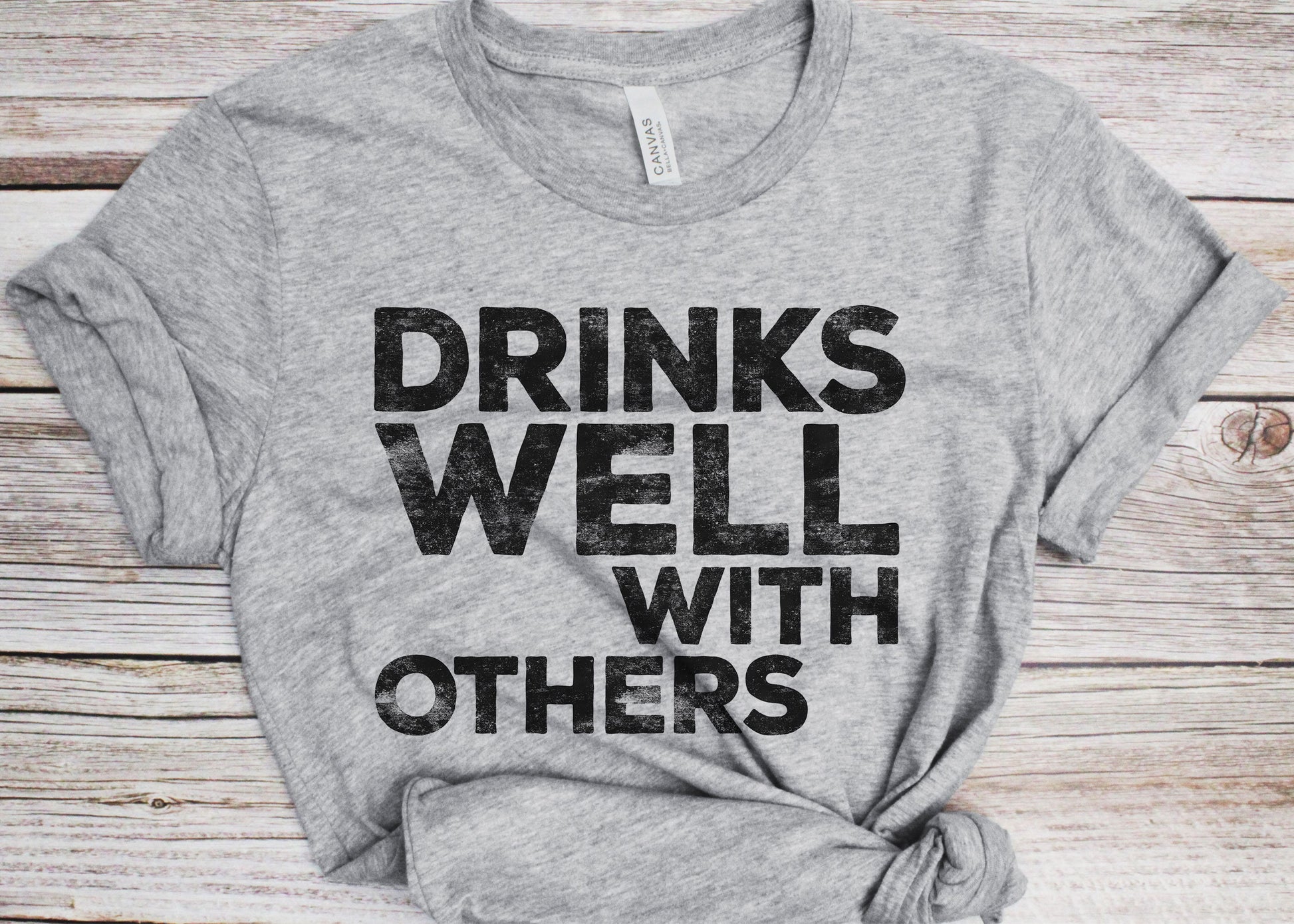 Drinks Well With Others T-Shirt - Unisex Mens Funny Drinking Shirt - Craft Beer Weekend Drinking TShirt Gift for St Patrick's Day Christmas